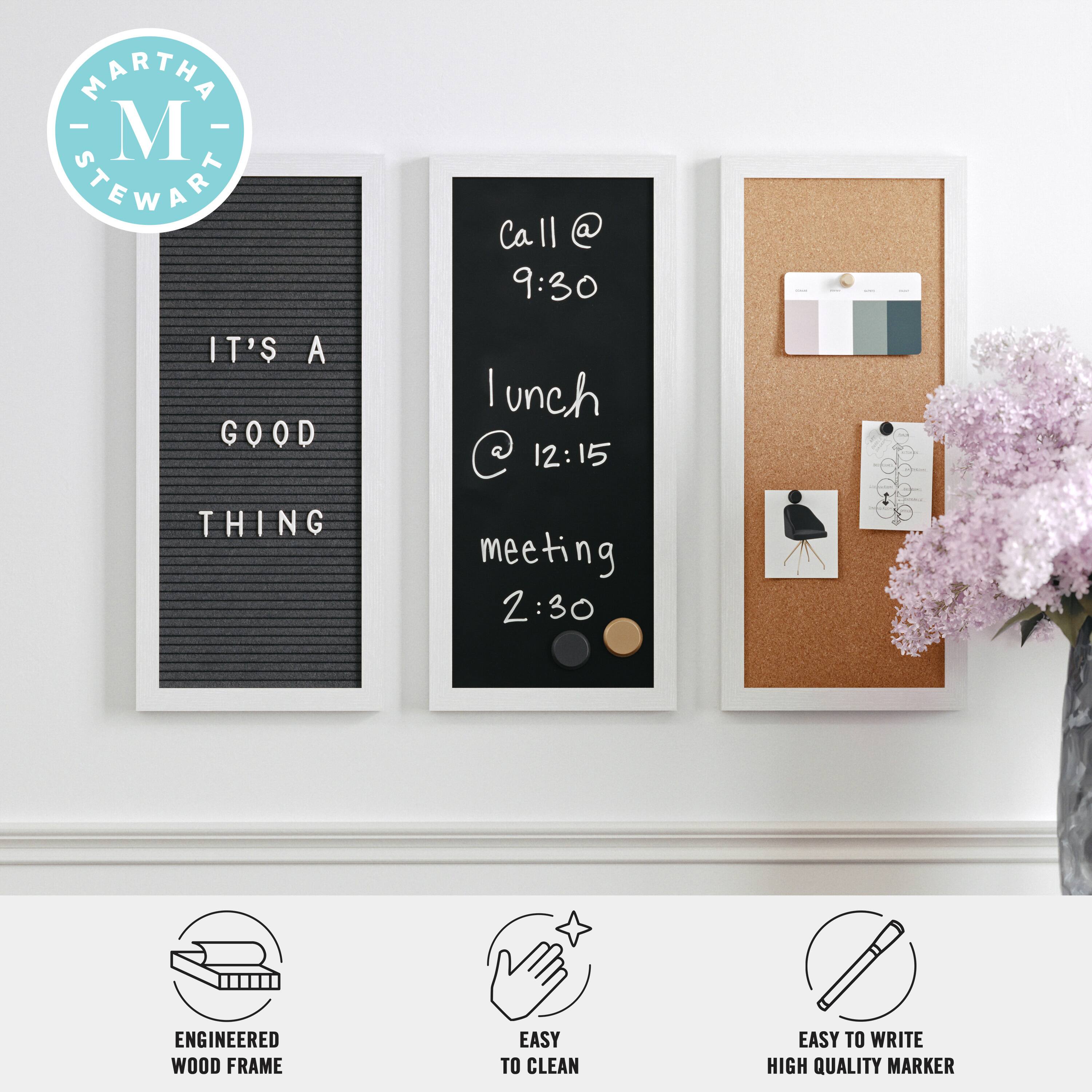 MARTHA STEWART Call Il @ 9:30 IT'S A GOOD THING lunch 12:15 meeting 2:30 ENGINEERED WOOD FRAME EASY TO CLEAN EASY TO WRITE HIGH QUALITY MARKER