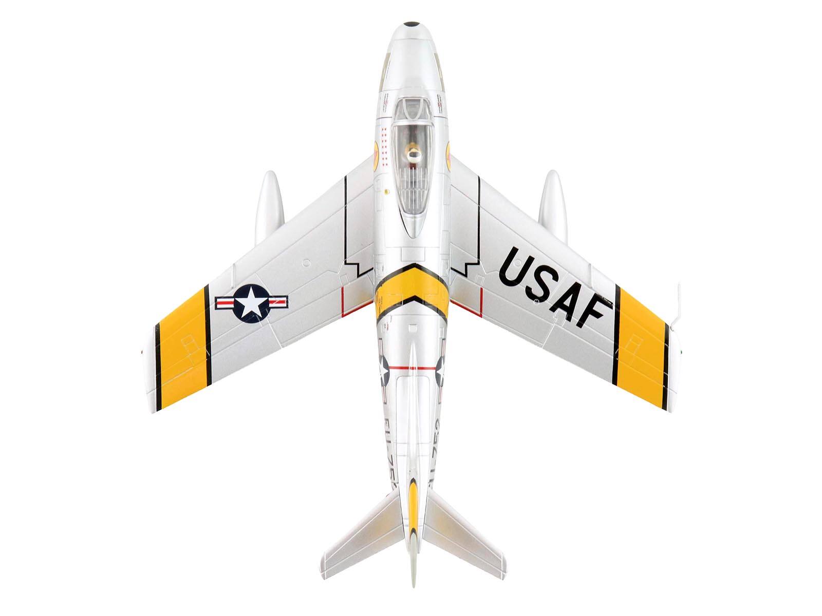 Left. Hobby Master - North American F-86E Sabre Fighter "51-2752 Colonel George A. Davis Jr. 4th FIG 334th FIS" (1952) USAF 1/72 - White, Yellow.