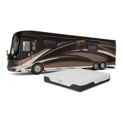 Front. Dynasty Mattress - Dynasty Mattress 10 Inch CoolBreeze Gel Memory Foam Short King RV Mattress Bed - White.