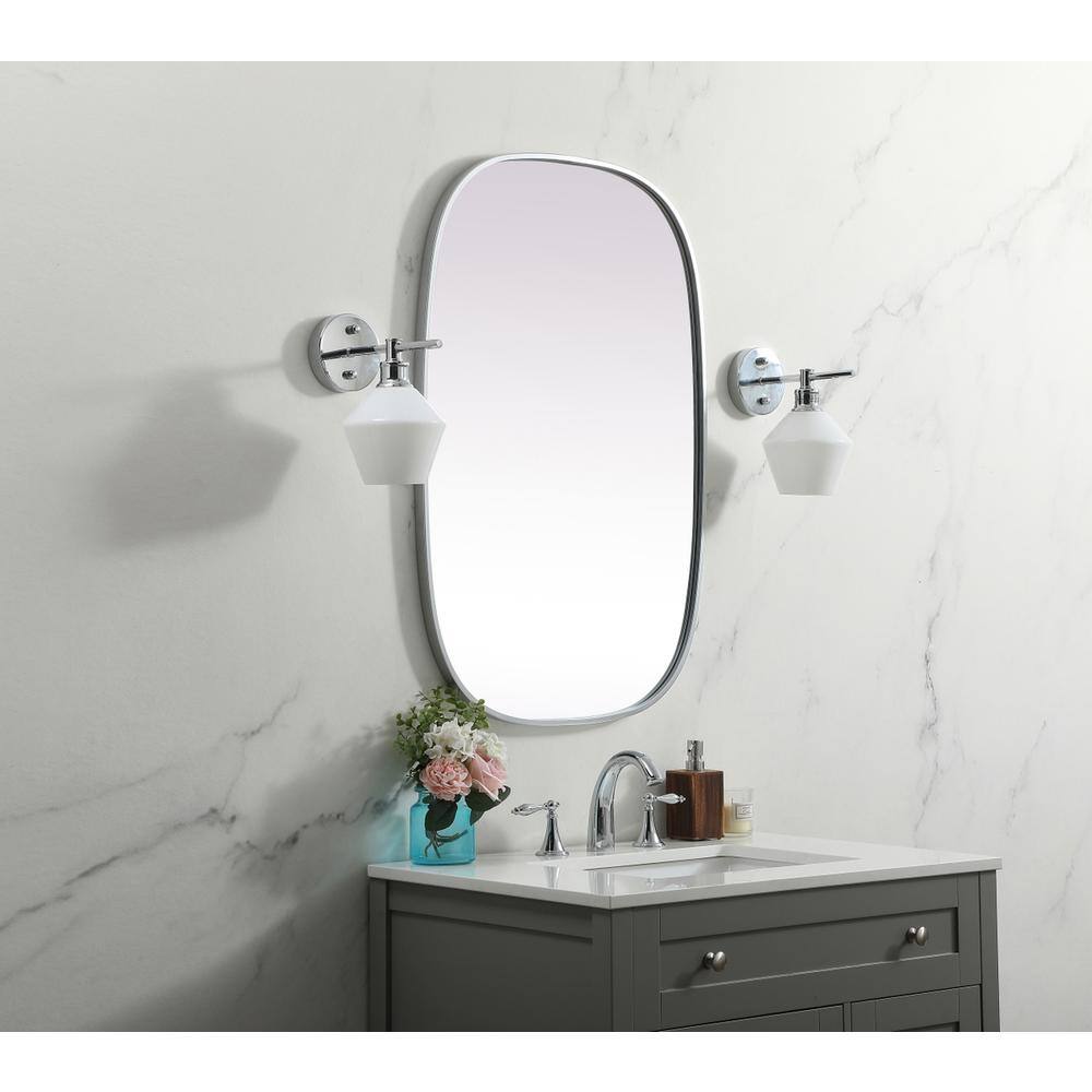 Alt View 6. Elegant Decor - Metal Frame Oval Mirror 24x36 Inch in Silver - Silver.