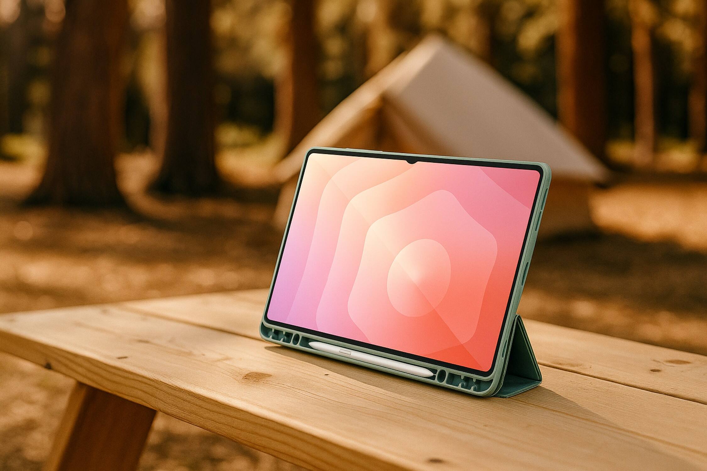 Alt View 2. SaharaCase - Samsung Galaxy Tab S11 Folio Case | Transparent Back | Slim & Durable | Venture Series - Cactus Green.