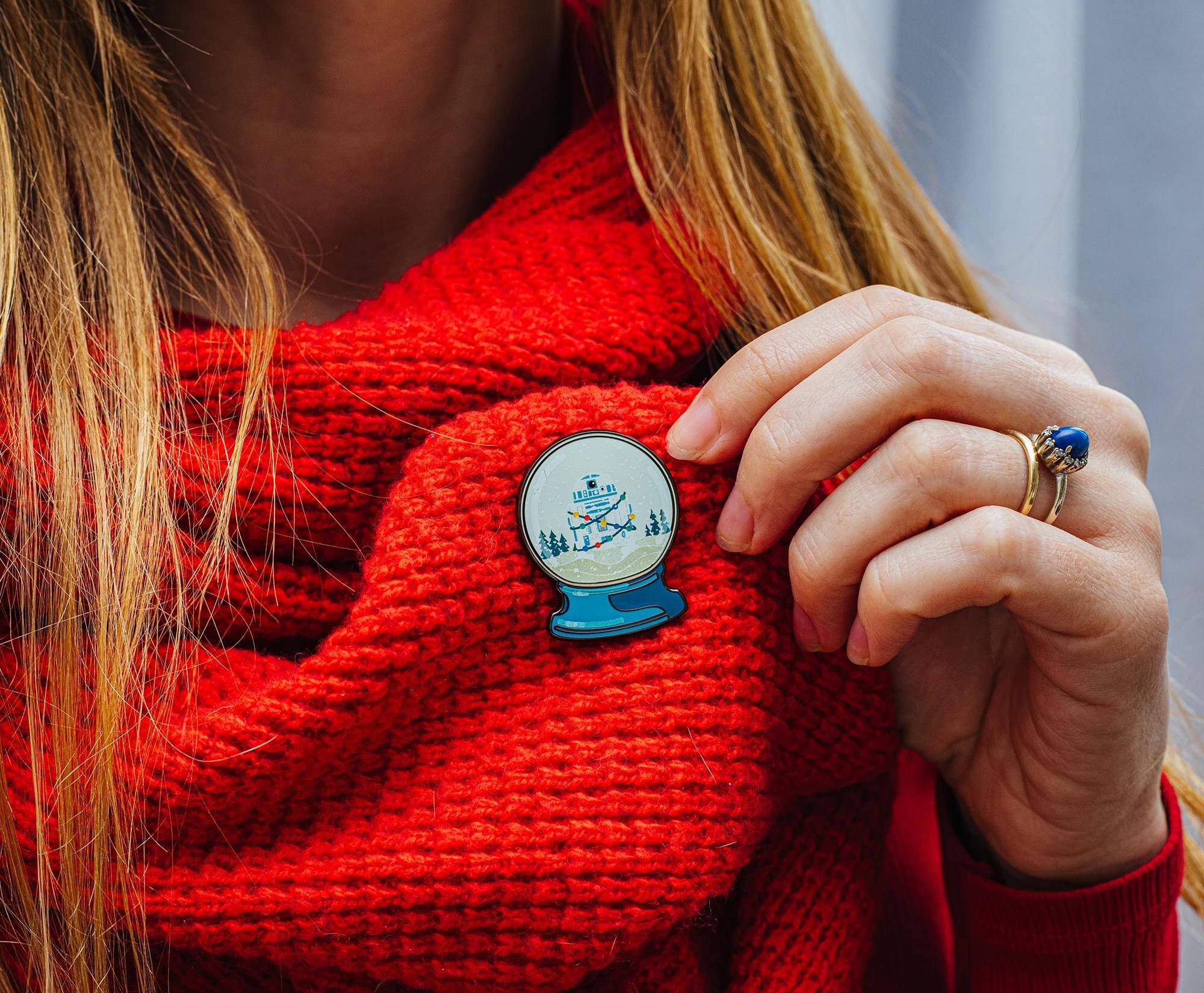 Alt View 2. Star Wars - Star Wars R2-D2 Holiday Winter Snow Globe Enamel Pin - Multi-Color.