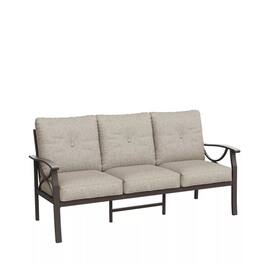 Mondawe - 70 Inches All-Weather Metal 3-Seat Patio Sofa with Cushions - Light Khaki+Beige