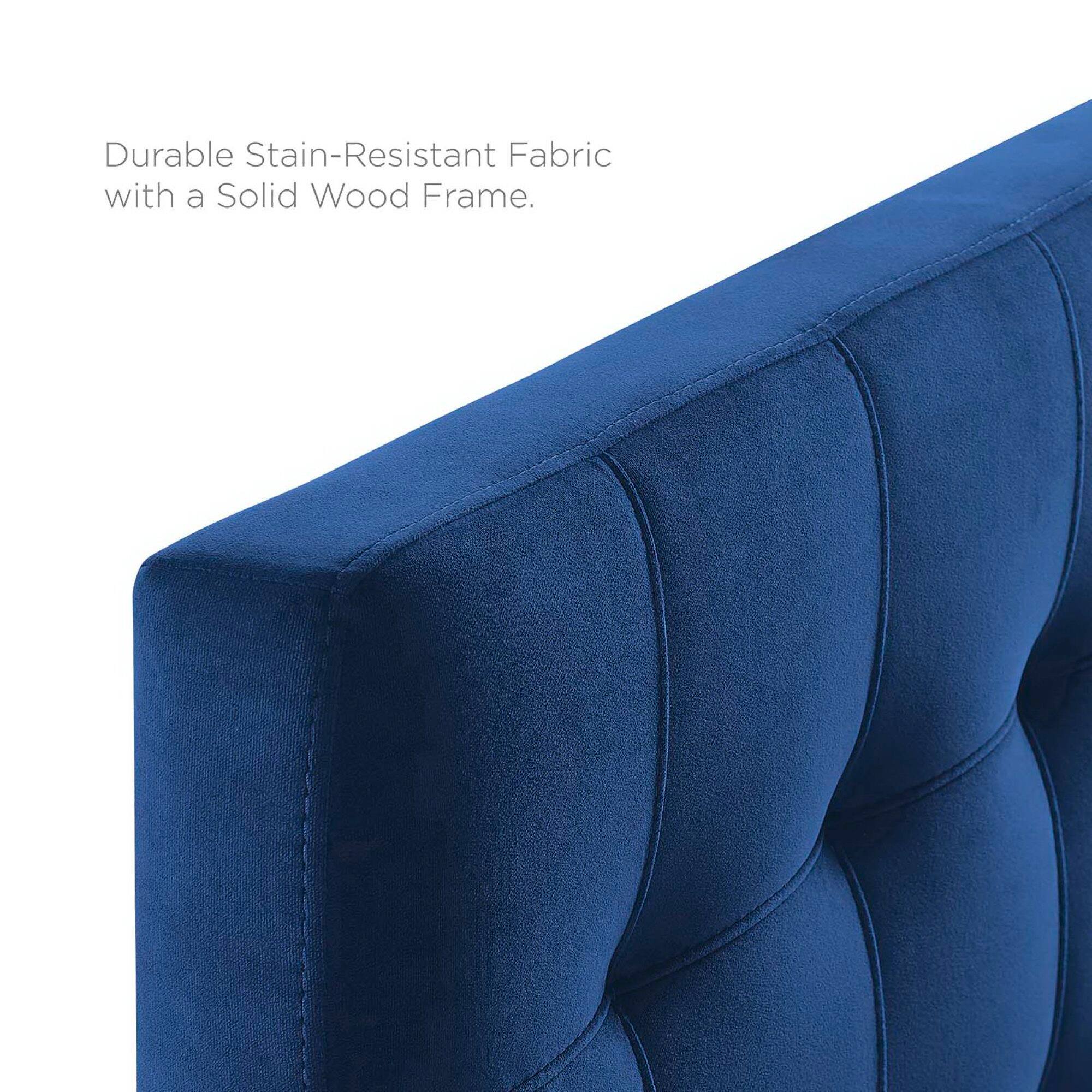 Durable Stain-Resistant Fabric with a Solid Wood Frame.