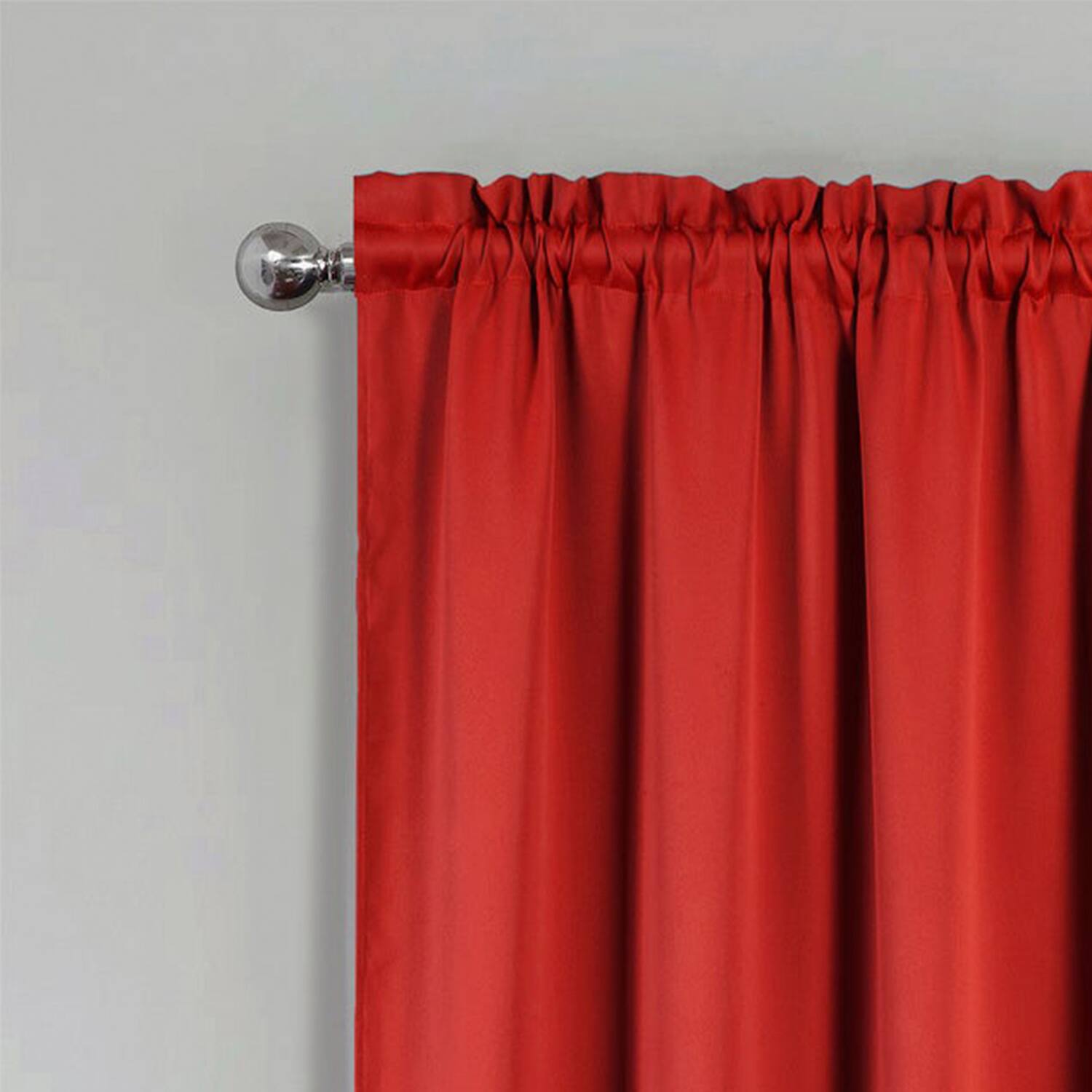 Left. RT Designers Collection - RT Designers Collection 100% Polyester Twilight Blackout Rod Pocket Curtain Panel 54" x 90" Red - Red.