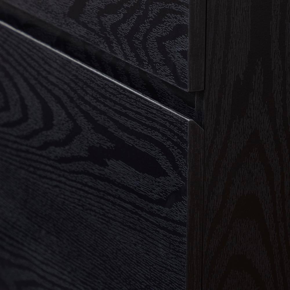 Angle. KOWO - 2 Drawer Wood File Cabinet With Lock - Black.