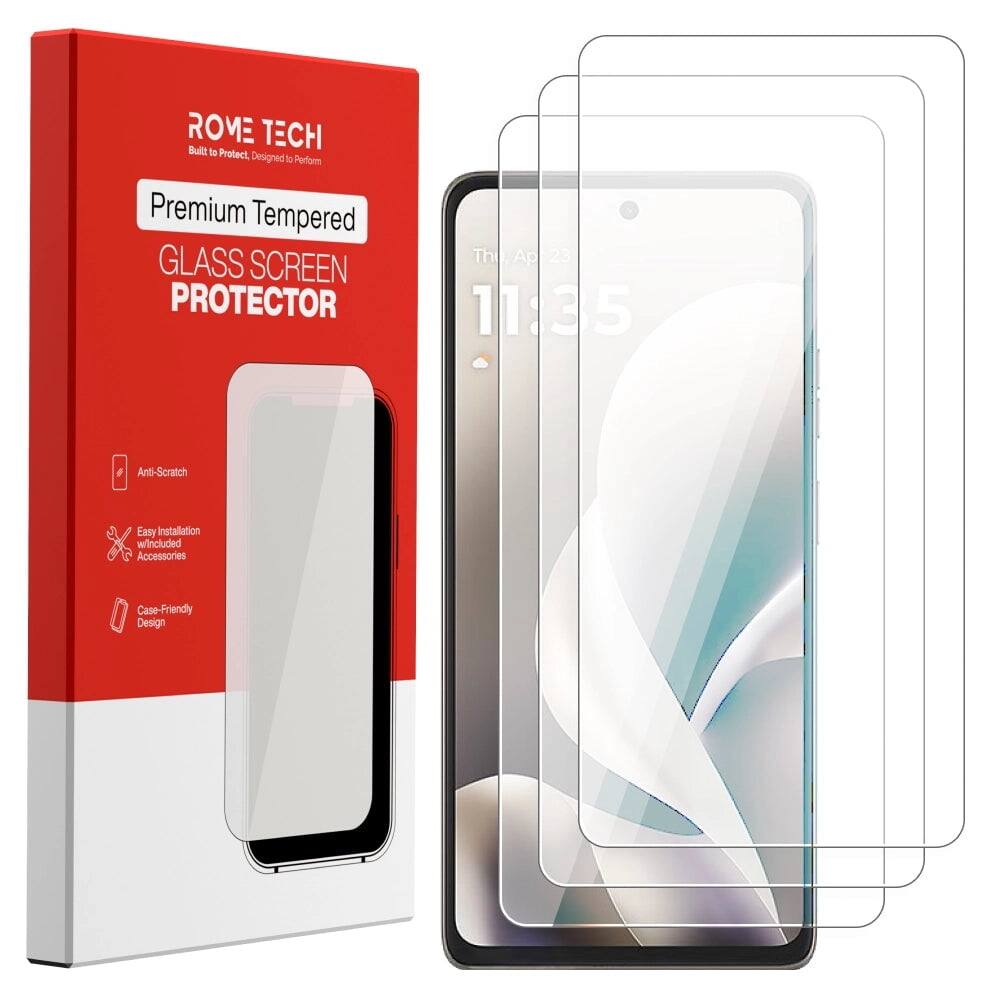 ROME TECH  
Built to Protect, Designed to Perform  
Premium Tempered GLASS SCREEN PROTECTOR  
Anti-Scratch  
Easy Installation with included Accessories  
Case-Friendly Design