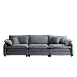 LOVMOR - Mira 3 Seater Sofa Grey Corduroy 3S - Gray