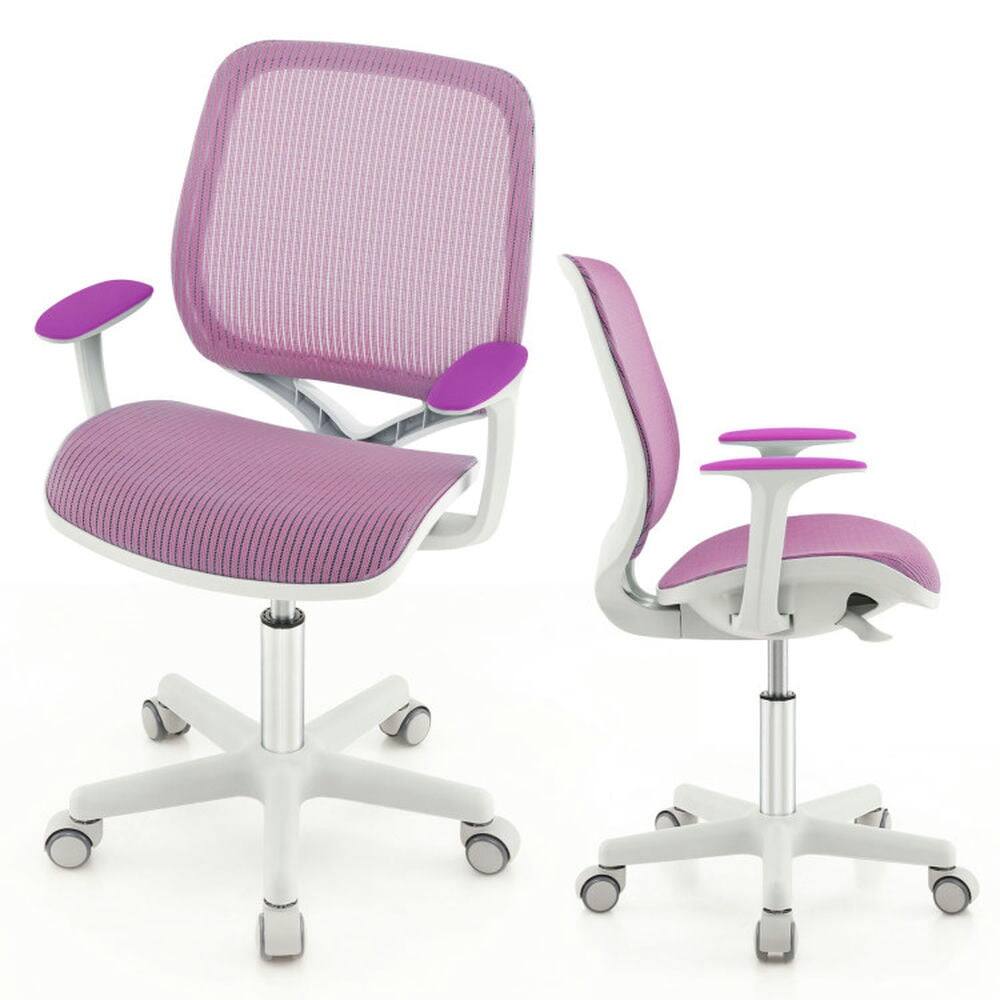 Angle. Pefilos - Swivel Mesh Children Computer Chair with Adjustable Height-Purple, Kids Couch for Kids - Purple.