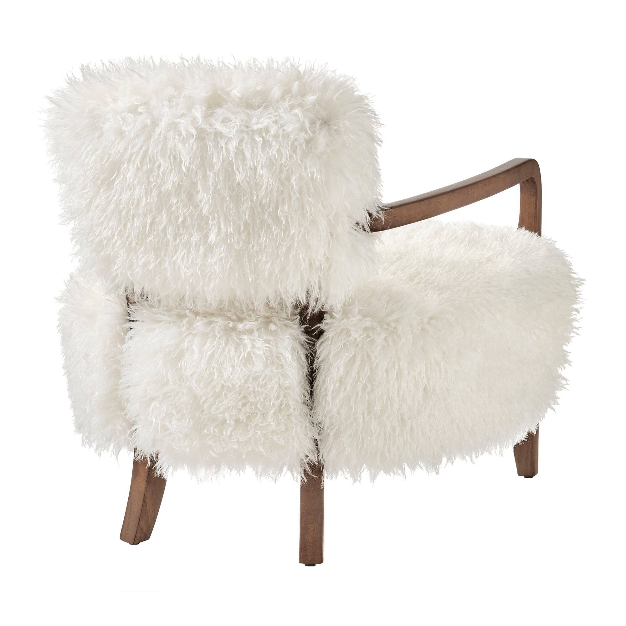 Alt View 3. Modway - Zinnia Faux Fur Accent Chair by Modway - White.
