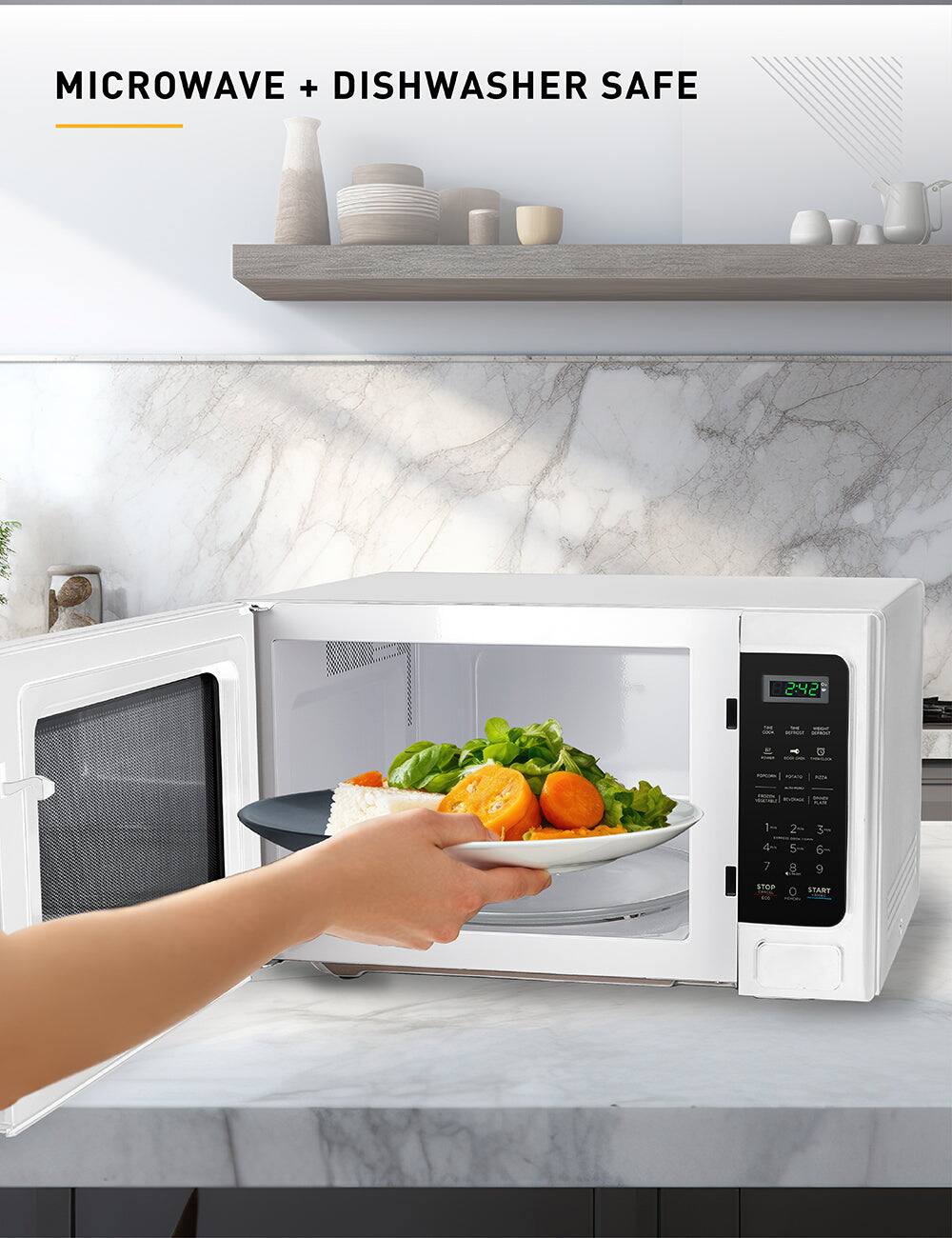 MICROWAVE + DISHWASHER SAFE 2:42 -- - 1 2 3 4 5 6 7 8 9 START