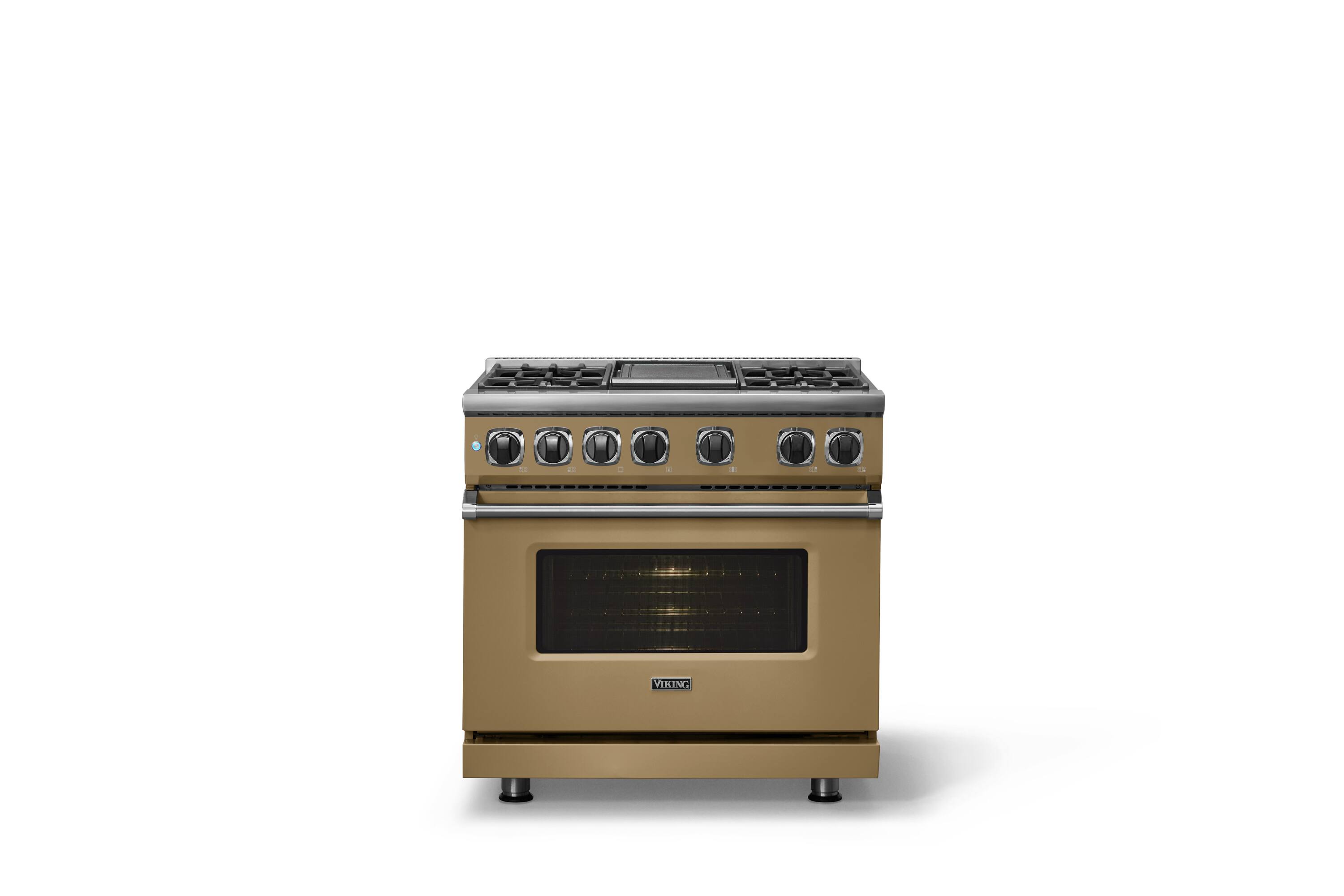 Alt View 1. Viking - 36"W. 5.6 Cu. Ft. 7S Self-Clean LP Dual Fuel Range-Golden Hour - Golden Hour.
