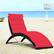 Alt View 1. Costway - Folding Patio Rattan Lounge Chair Chaise Cushioned Portable Garden Lawn - Red.