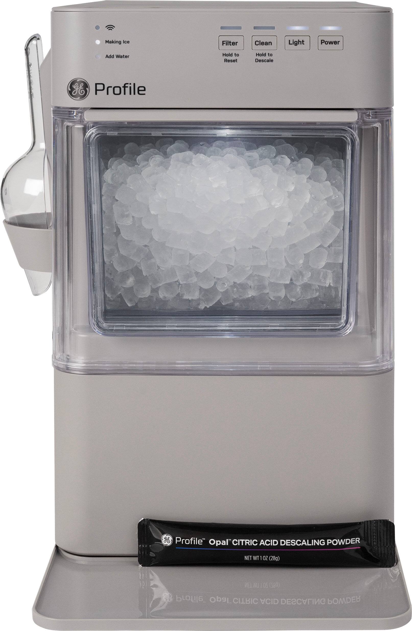 Making Ice  
Add Water  

Filter Clean Light Power  
Hold to Reset  
Hold to Descale  

Profile Opal CITRIC ACID DESCALING POWDER  
NET WT 1 OZ (28g)