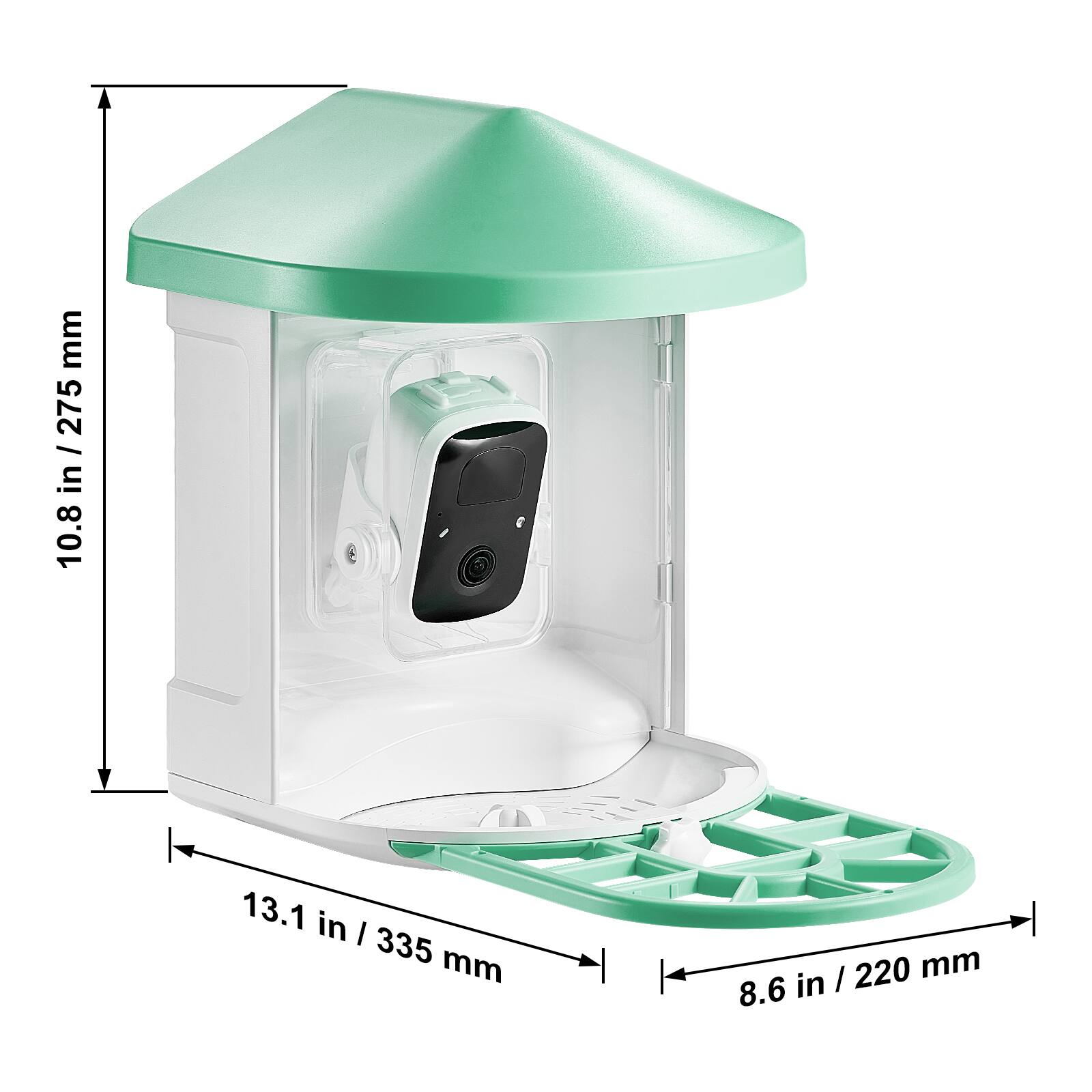 - Height: 10.8 in / 275 mm
- Width: 13.1 in / 335 mm
- Depth: 8.6 in / 220 mm