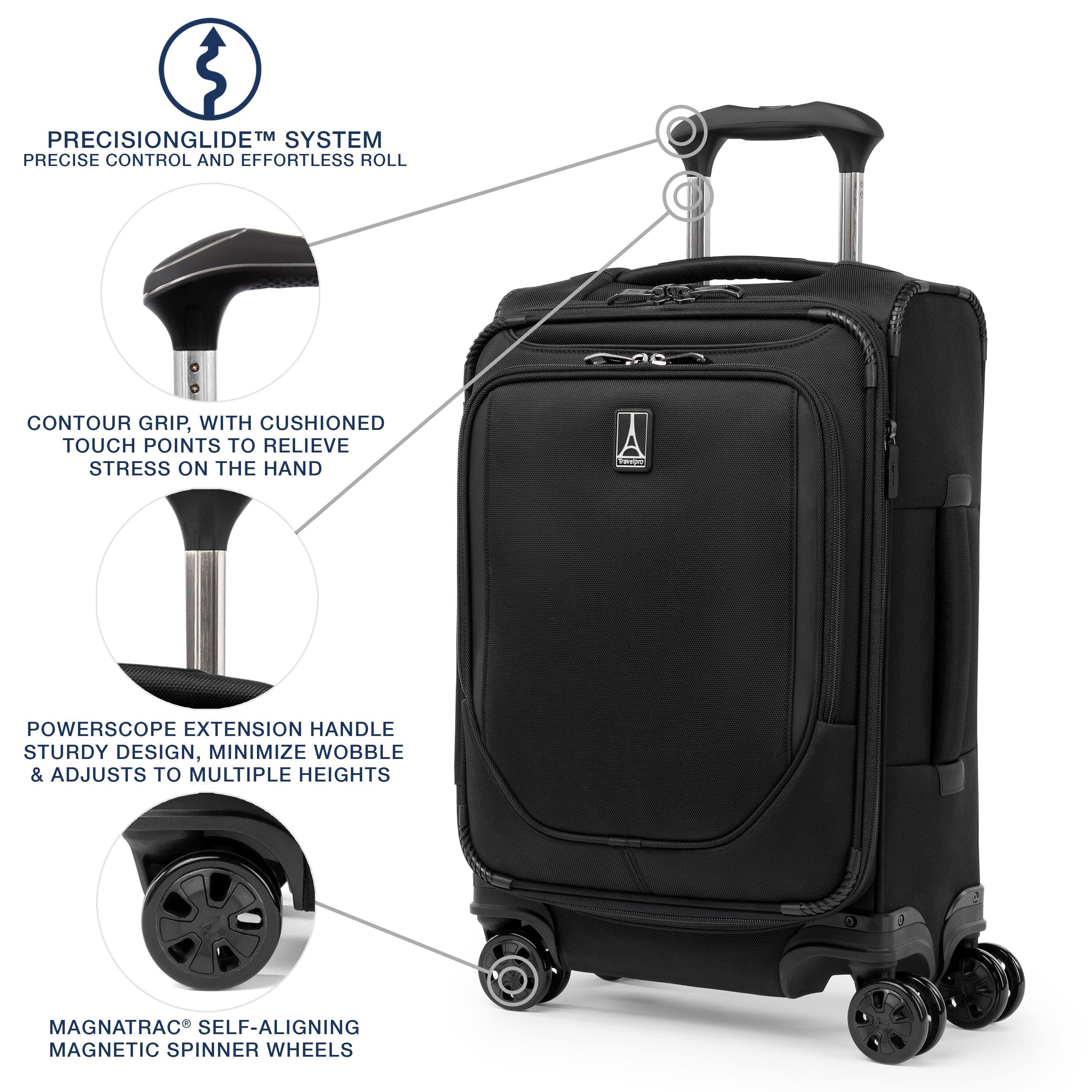 PRECISIONGLIDE™ SYSTEM  
PRECISE CONTROL AND EFFORTLESS ROLL  

CONTOUR GRIP, WITH CUSHIONED TOUCH POINTS TO RELIEVE STRESS ON THE HAND  

POWERSCOPE EXTENSION HANDLE  
STURDY DESIGN, MINIMIZE WOBBLE & ADJUSTS TO MULTIPLE HEIGHTS  

MAGNATRAC® SELF-ALIGNING MAGNETIC SPINNER WHEELS