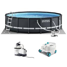 Intex - Ultra XTR 16ft x 48in Round Above Ground Pool Set w/ Pump & Robot Vacuum