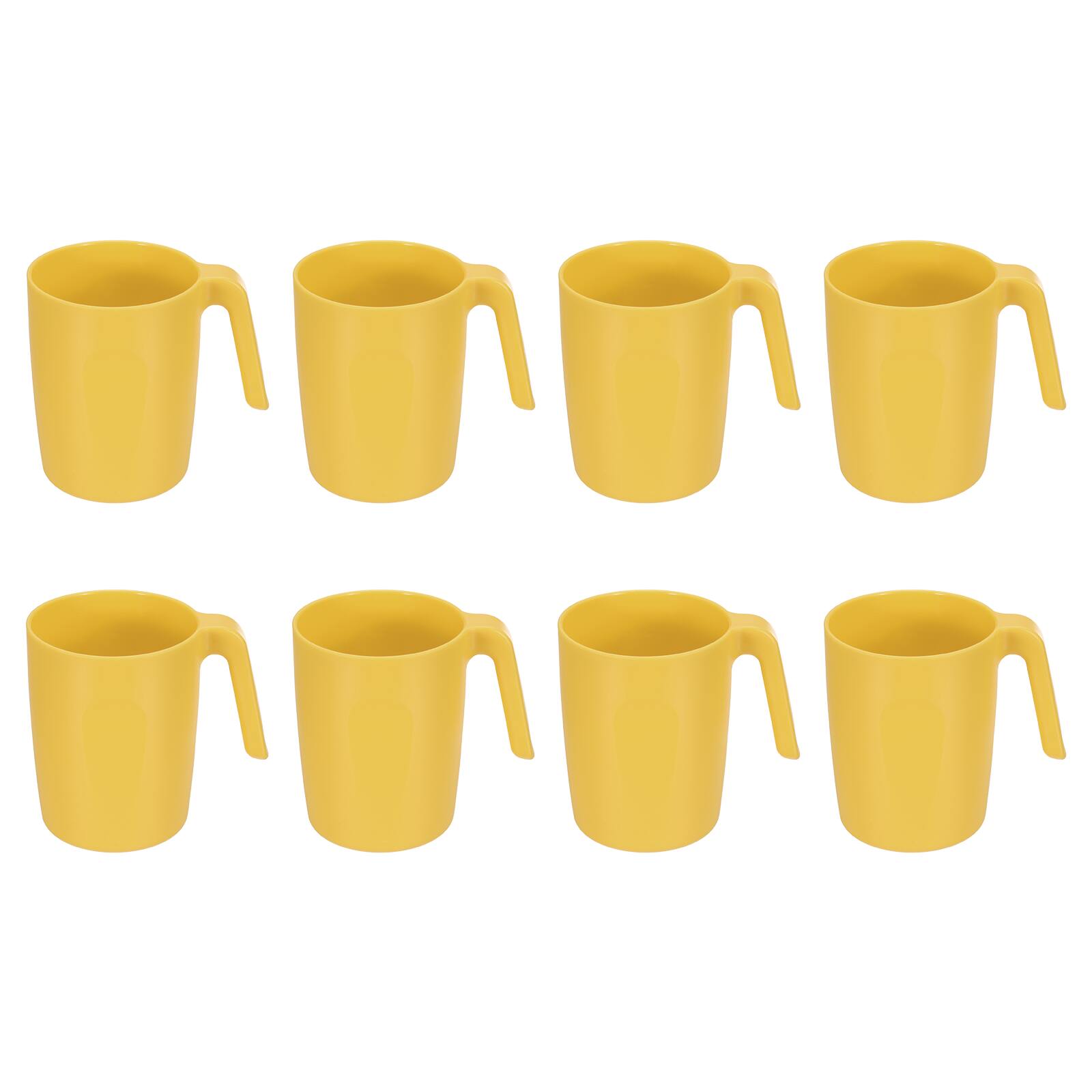 Front. Unique Bargains - Set of 8 Plastic Coffee Mugs, Unbreakable Reusable Microwave Dishwasher Safe Drinking Cups for Kitchen Camping - Gold.