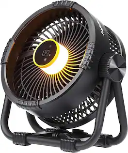 BougeRV - Portable Fan 20000mAh Rechargeable Travel Outdoor Camping Fan 4 Speeds with Warm Hook Brighter LED Light for Camping RV