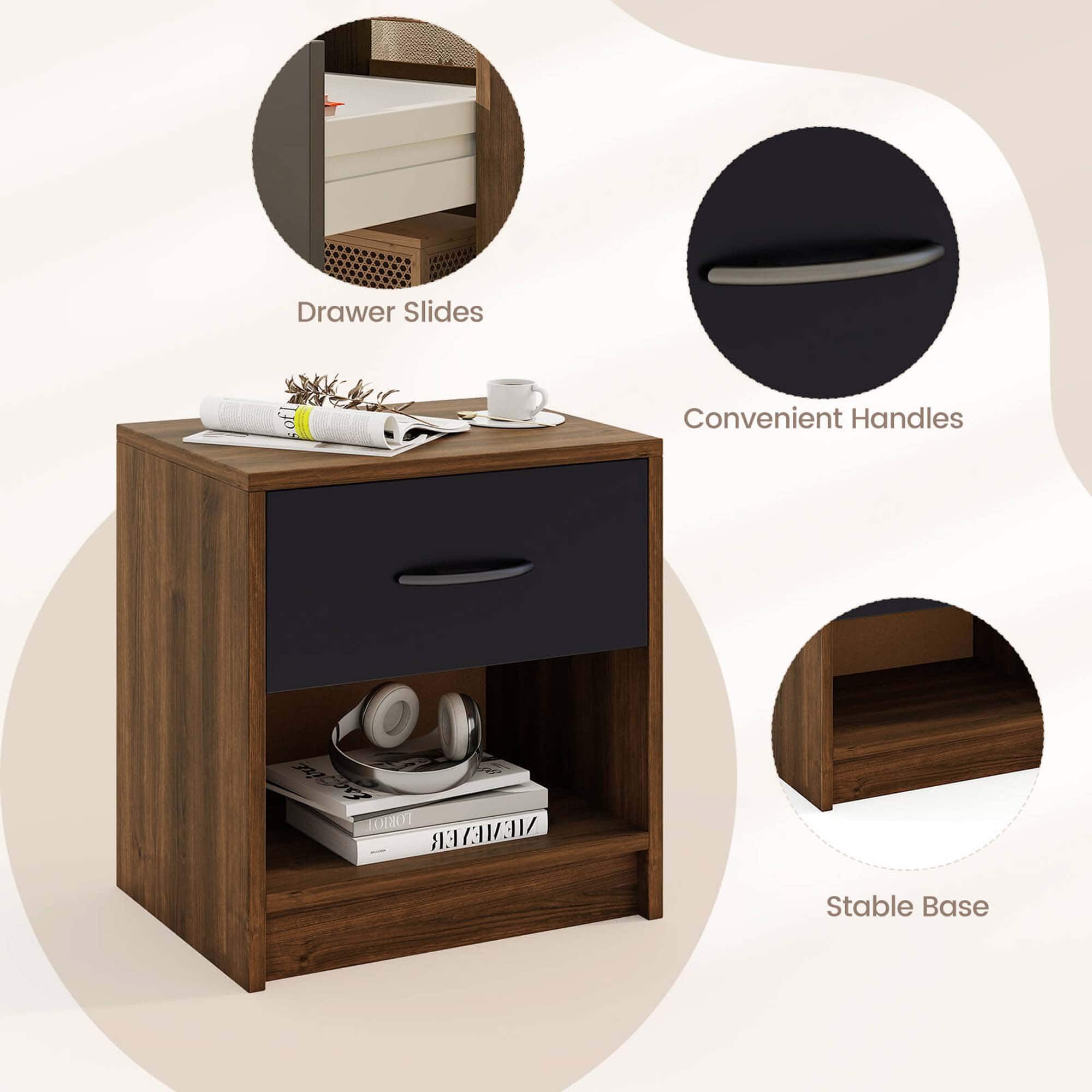 Drawer Slides Convenient Handles Stable Base