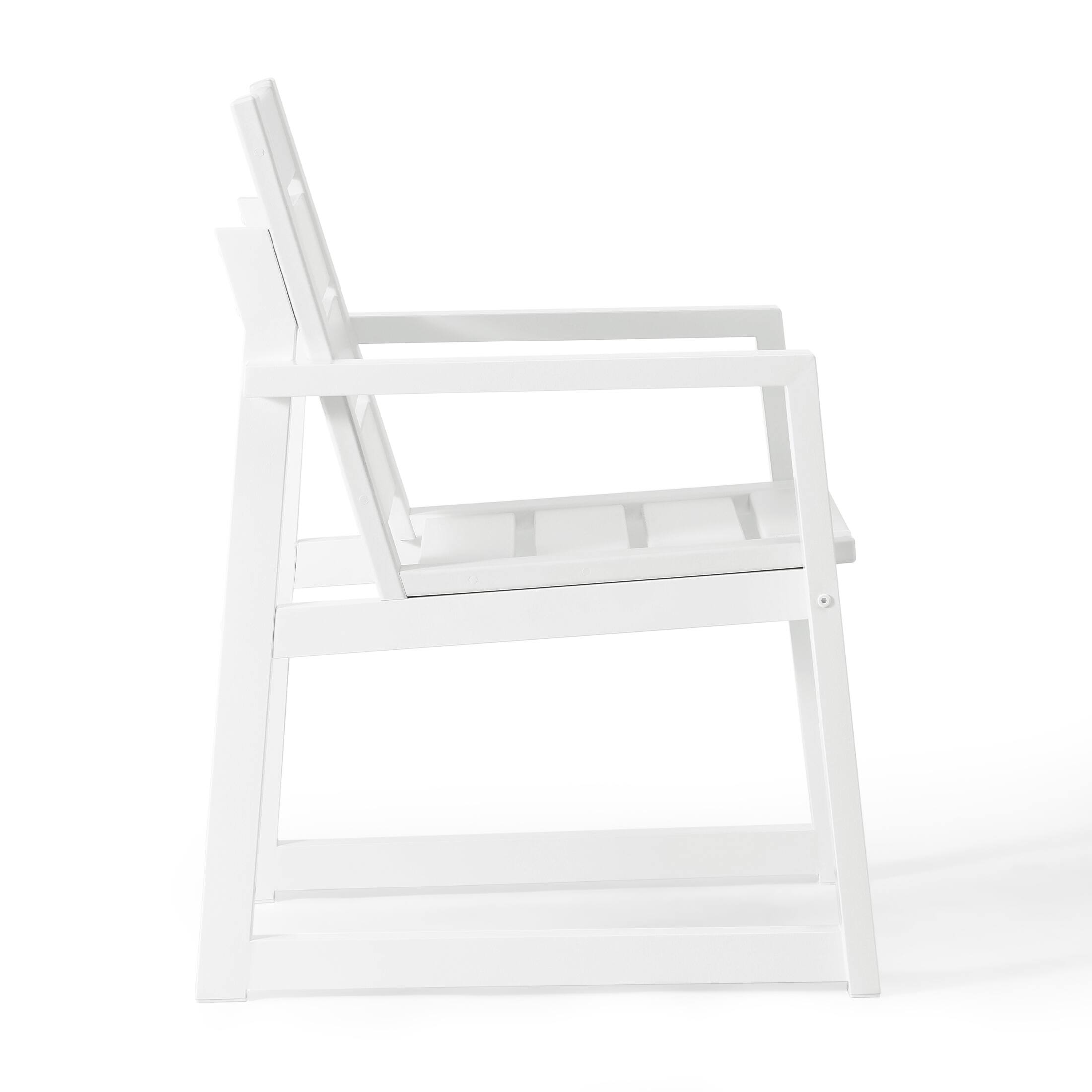 Alt View 2. WestinTrends - WestinTrends Cape May 7-Piece HDPE Outdoor Furniture Patio Dining Table With Umbrella Hole and Chairs Set For 6 - White.
