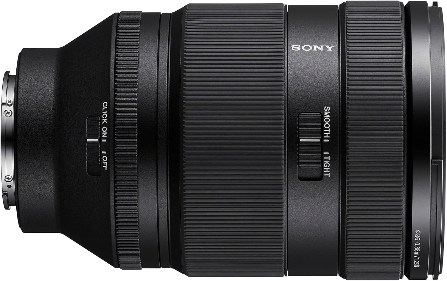 SONY  
CLICK ON - - OFF  
SMOOTH ITIGHT  
Ø86 0.38m/1.25ft