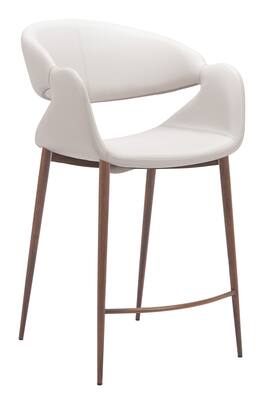 Hivvago - Limay Counter Stool - Beige & Walnut