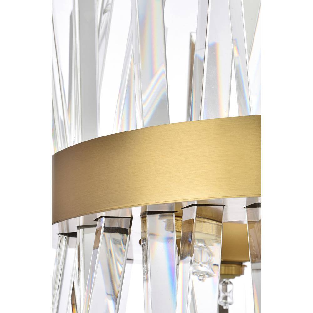 Alt View 1. Elegant Lighting - Serephina 12 inch crystal round pendant light in satin gold - Satin Gold.