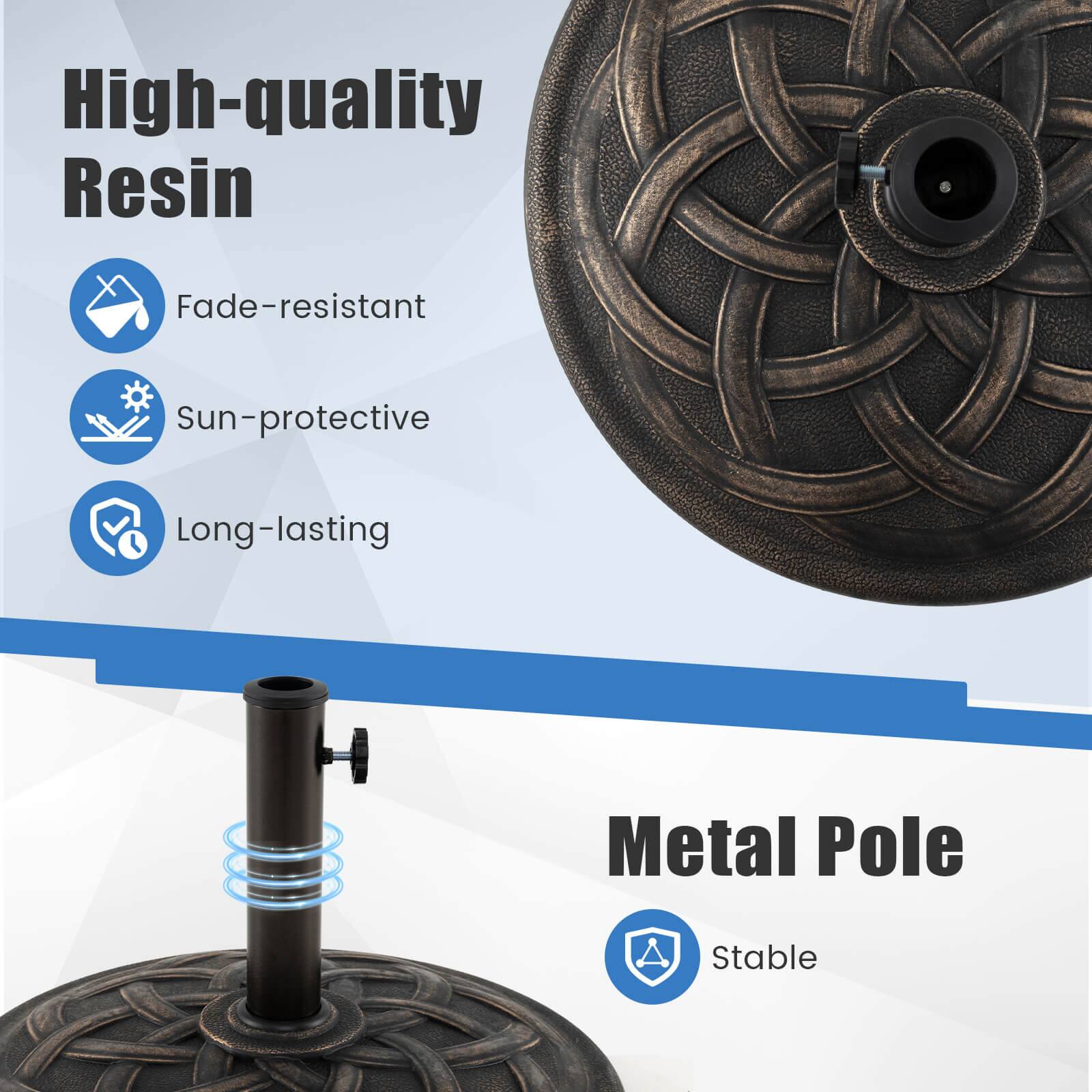 High-quality Resin: Fade-resistant, Sun-protective, Long-lasting, Metal Pole, Stable