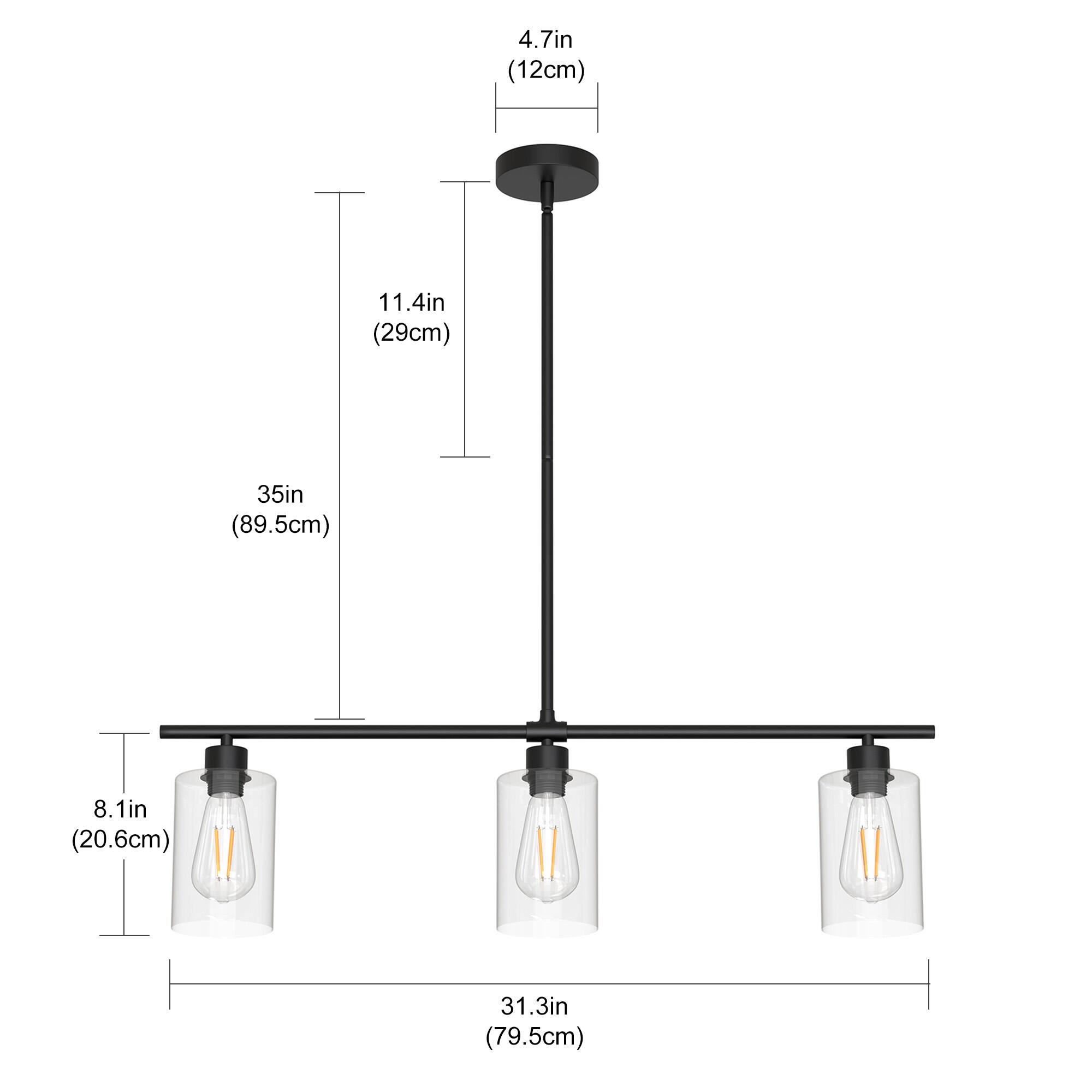 4.7in (12cm)  
11.4in (29cm)  
35in (89.5cm)  
8.1in (20.6cm)  
31.3in (79.5cm)