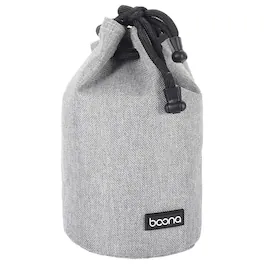 Unique Bargains - Soft Drawstring Lens Case, with Cotton Pad 3.9" OD Thick Fleece Cloth for SLR Lens, Water Cups - Gray