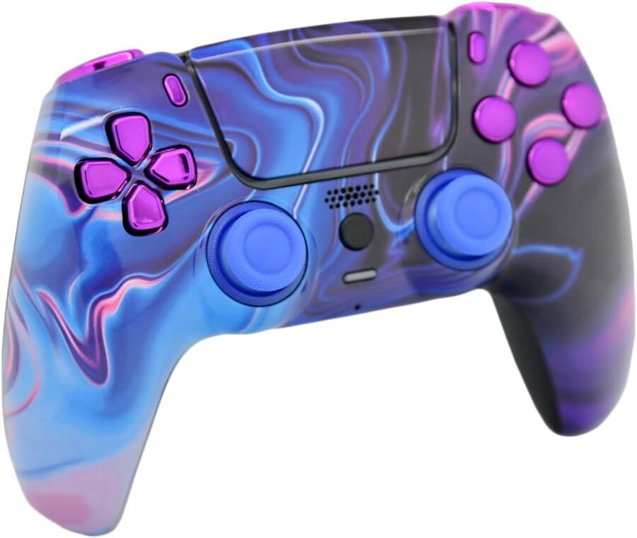 Purple Controller Custom Custom Controllerzz Custom Wireless Controller for PS5 Blue & Purple ...