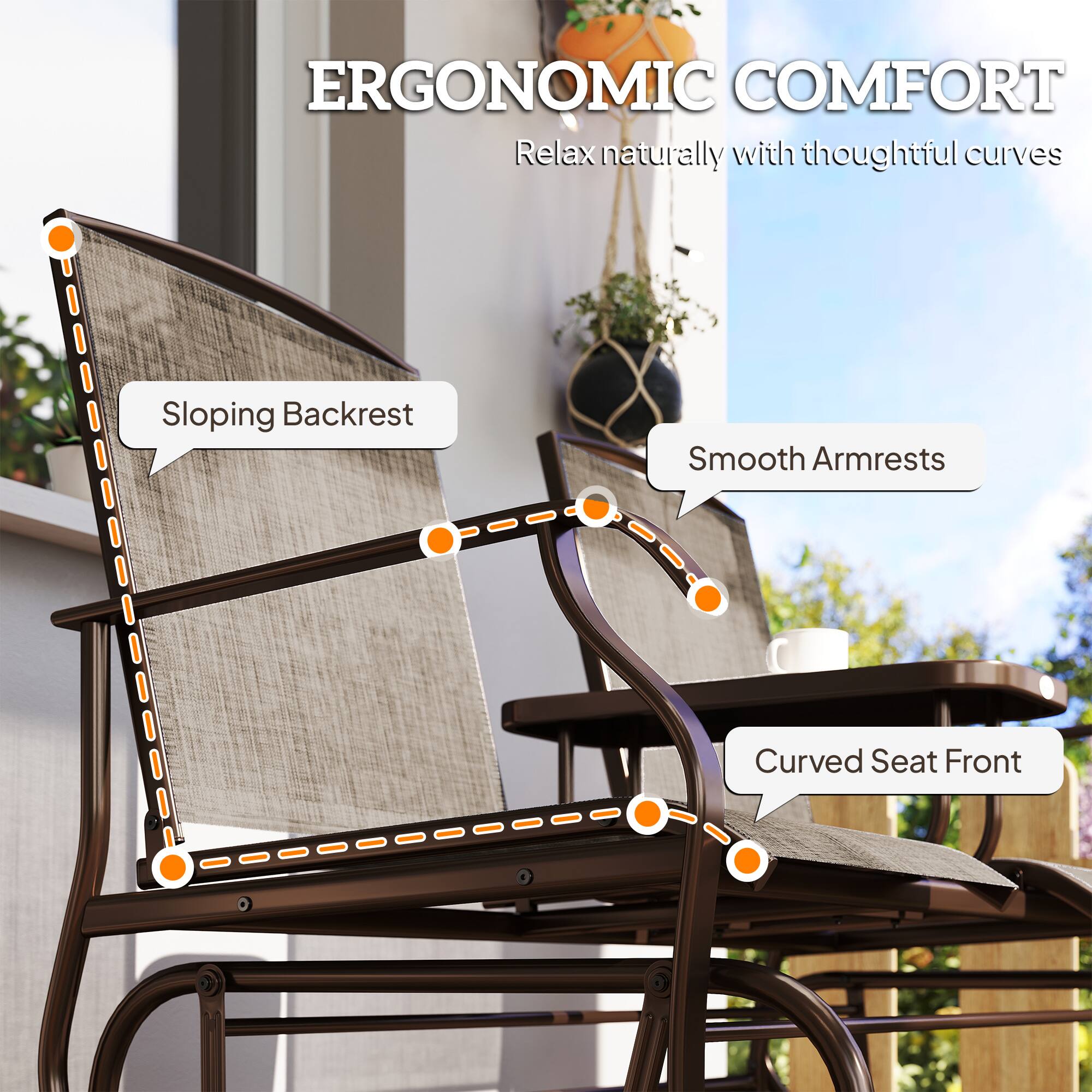 ERGONOMIC COMFORT  
Relax naturally with thoughtful curves

- Sloping Backrest
- Smooth Armrests
- Curved Seat Front
