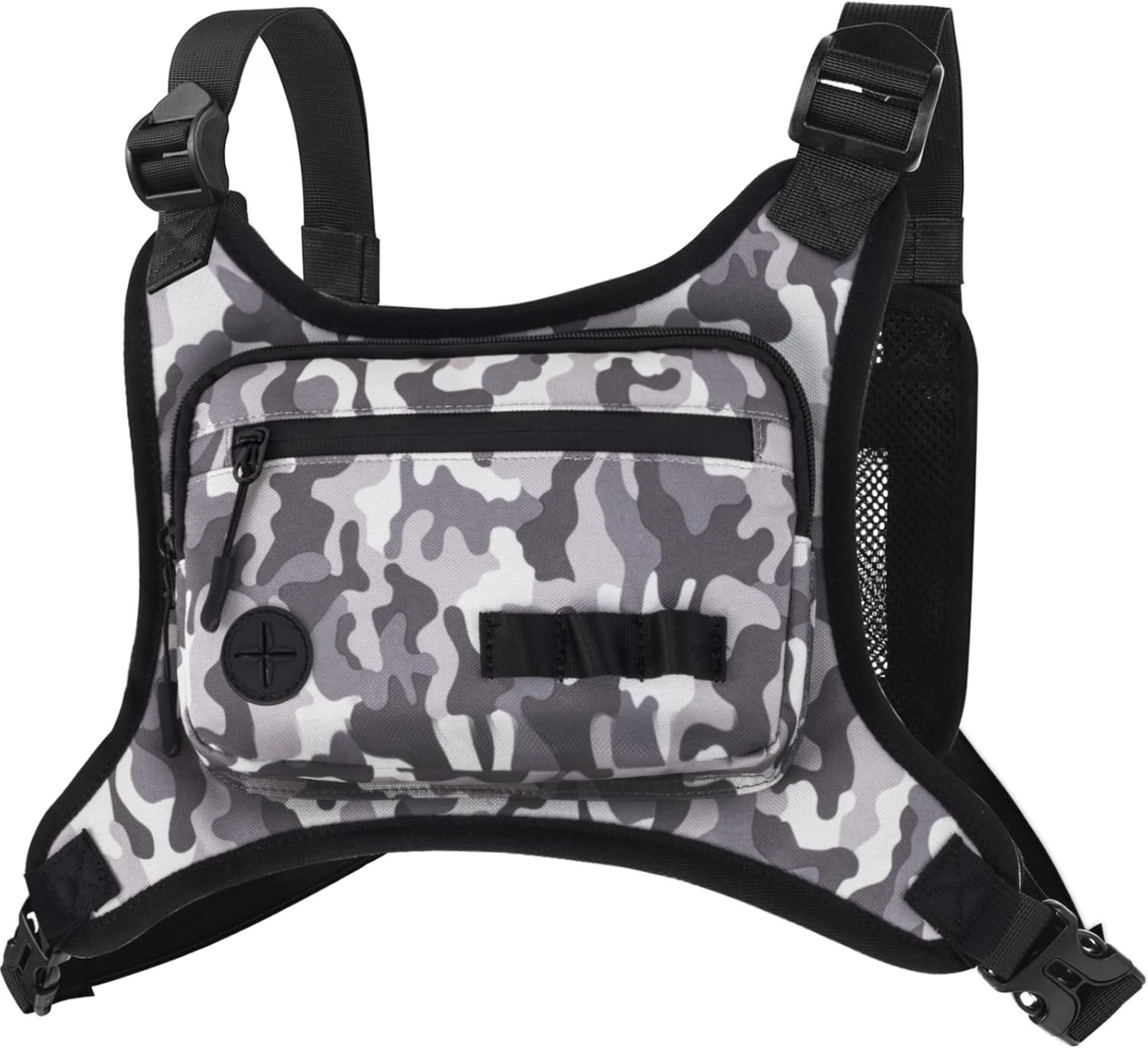 Front. Wikistore - WIKISTORE Running Chest Pack for Men Women Lightweight Water Resistant with Phone Holder Black & White - Black & White.