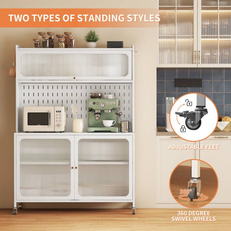 TWO TYPES OF STANDING STYLES

ADJUSTABLE FEET

360 DEGREE SWIVEL WHEELS
