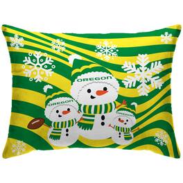 Pegasus - Oregon Ducks 20'' x 26'' Holiday Snowman Bed Pillow - Multicolor