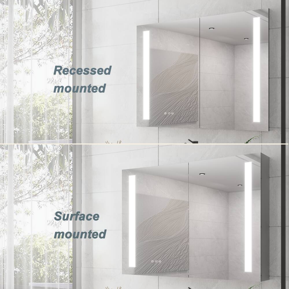 Recessed mounted  
Surface mounted