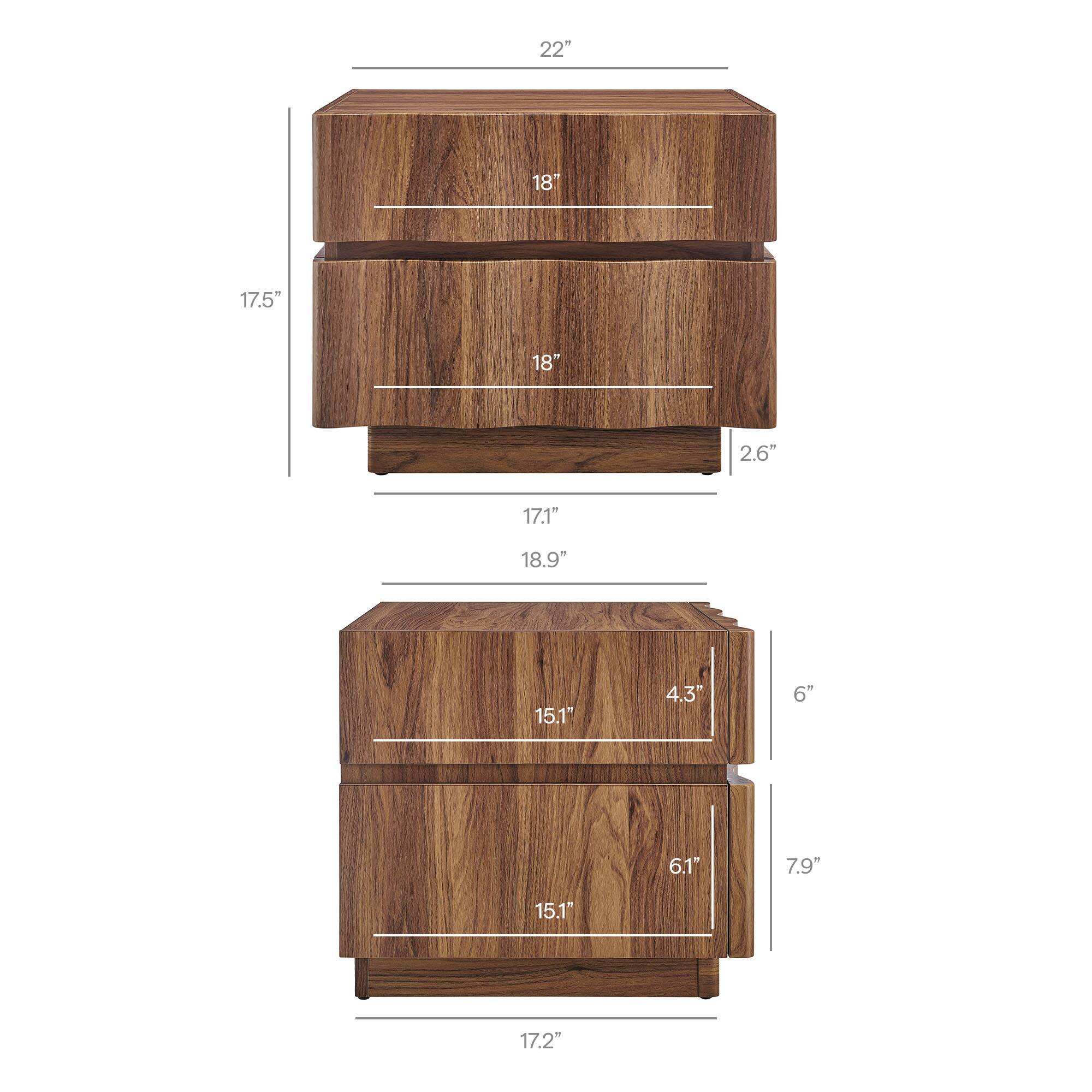 Sure, here is the corrected and grouped text from the image:

**Top Cabinet:**
- Width: 22"
- Height: 17.5"
- Depth: 18"
- Drawer 1: 18"
- Drawer 2: 17.1"
- Drawer 3: 18.9"
- Drawer 4: 15.1"
- Drawer 5: 4.3"
- Drawer 6: 6"
- Drawer 7: 6.1"
- Drawer 8: 7.9"
- Drawer 9: 15.1"
- Drawer 10: 17.2"

**Bottom Cabinet:**
- Width: 17.2"
- Height: 17.2"
- Depth: 15.1"
- Drawer 1: 15.1"
- Drawer 2: 6.1"
- Drawer 3: 7.9"
- Drawer 4: 6"
- Drawer 5: 4.3"
- Drawer 6: 18.9"
- Drawer 7: 17.1"
- Drawer 8: 18"

