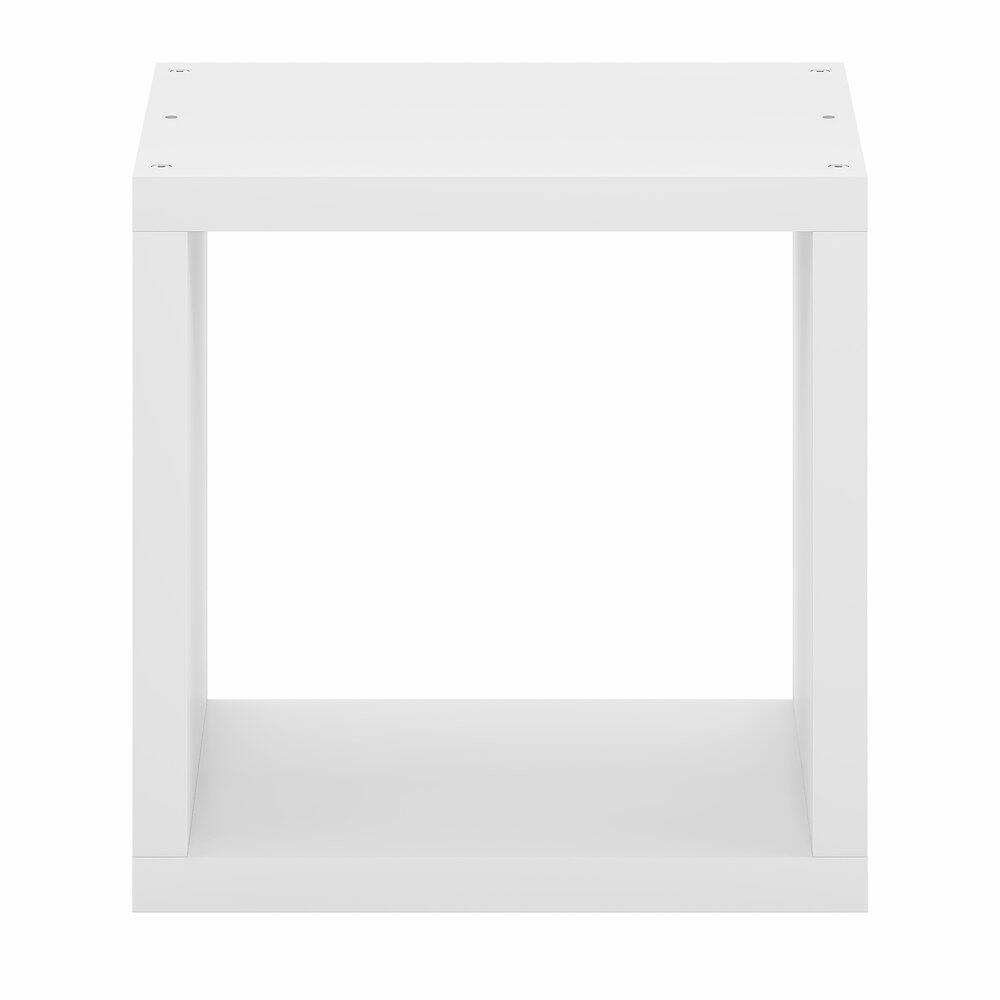 Angle. Furinno - CUBICLE Book Shelf, Stackable Bookshelf, Storage Organizer Bookcase, Extra Thick,for Living Room, Bedroom, Home Office - White.