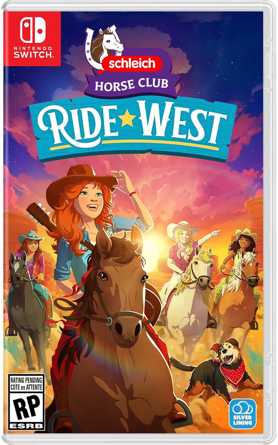NINTENDO SWITCH schleich HORSE CLUB RIDE WEST  
RATING PENDING COTE en ATTENTE RP ESRB  
SILVER LINING - E (Everyone)