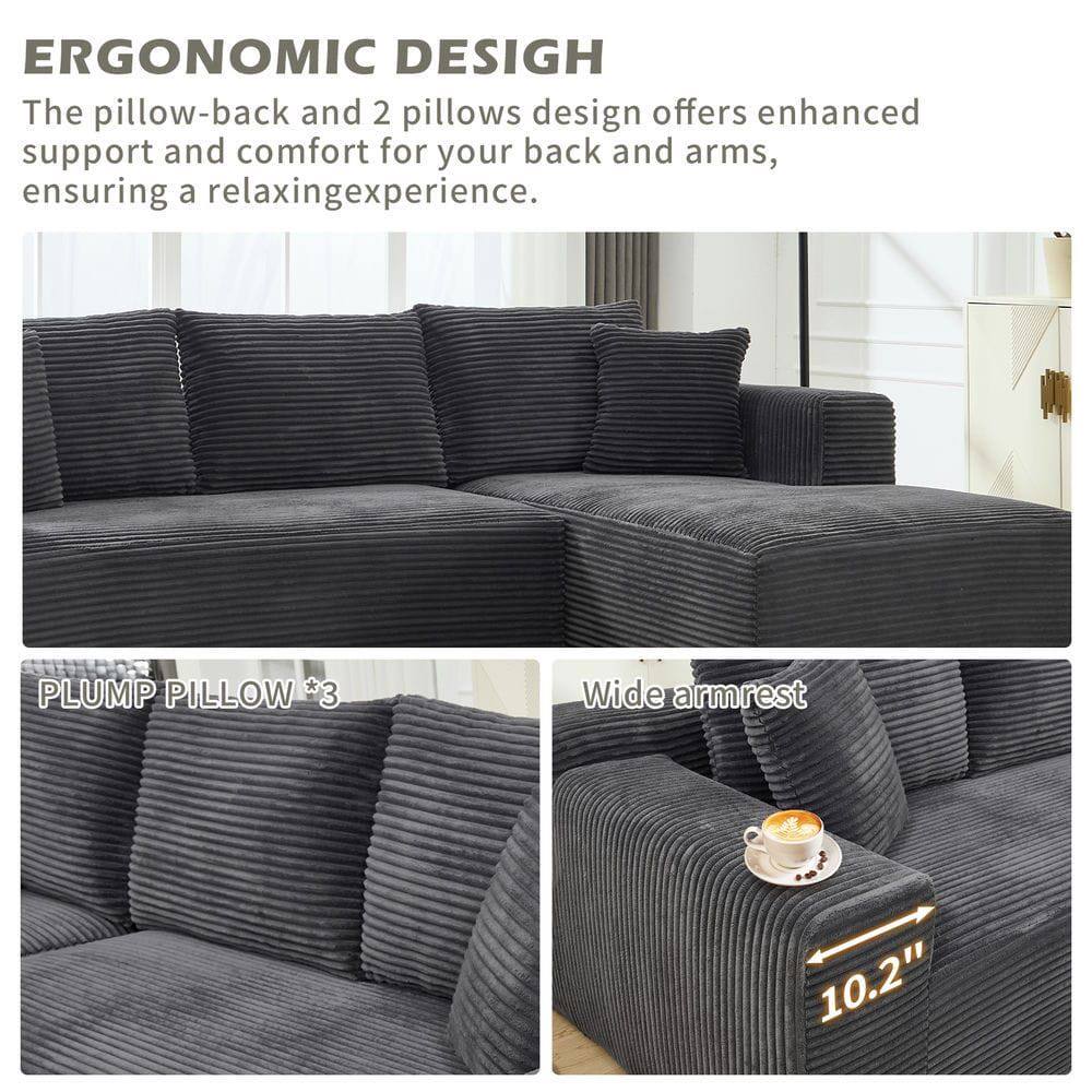 ERGONOMIC DESIGN  
The pillow-back and 2 pillows design offers enhanced support and comfort for your back and arms, ensuring a relaxing experience.

PLUMP PILLOW *3

Wide armrest 10.2"
