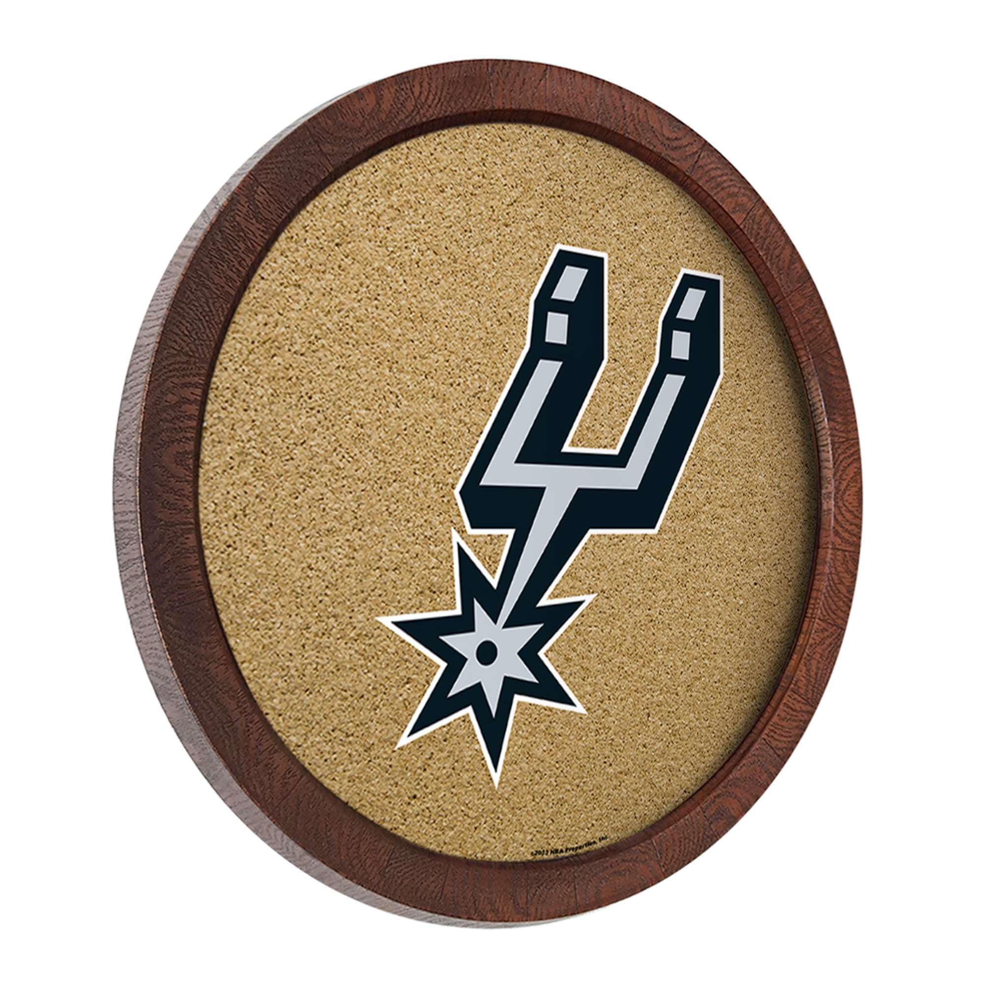 Alt View 1. The Fan-Brand - San Antonio Spurs 20.25'' Round Faux Barrel Framed Cork Board - Multicolor.