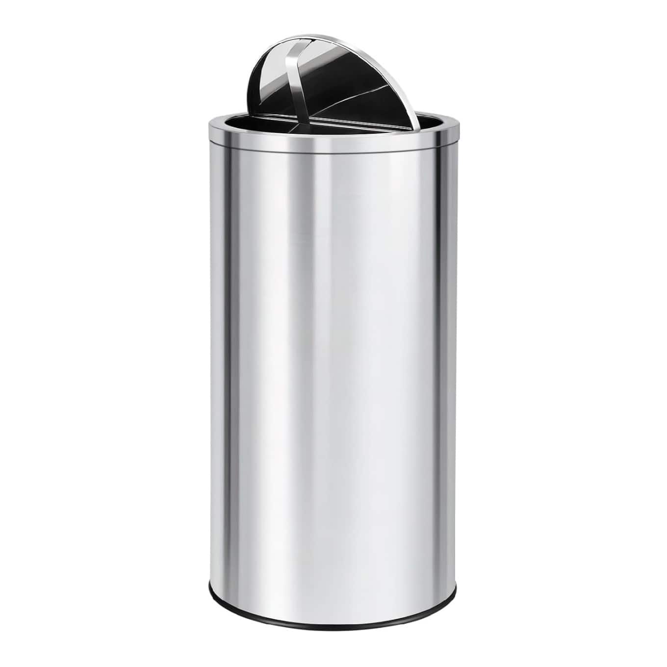 GARVEE - 18.5 Gallon (70L) Stainless Steel Trash Can with Swing Lid, Removable Inner Bucket - Silver