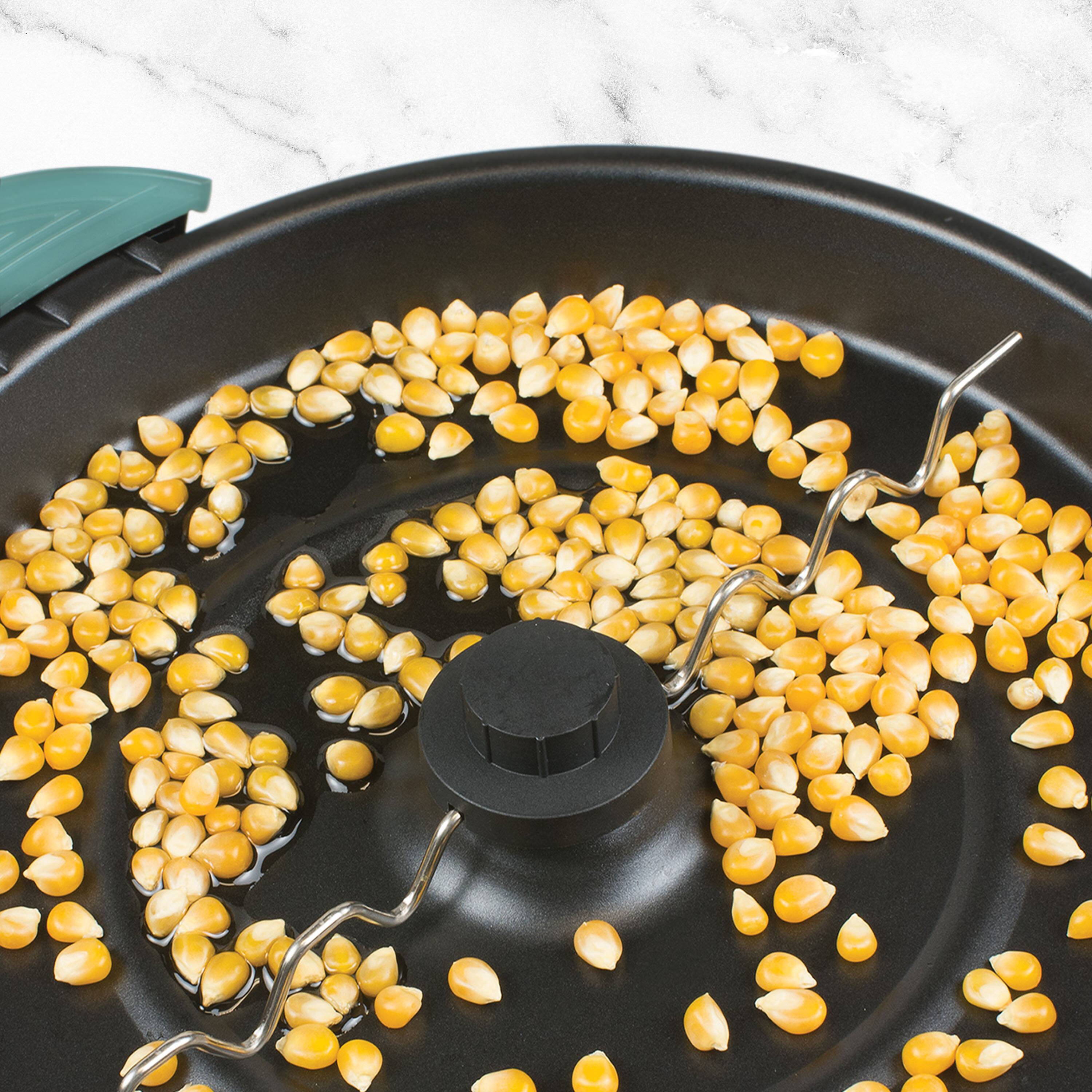 Alt View 2. Nostalgia - 2-qt. Stainless Steel Stirring Popcorn Popper - Aqua.