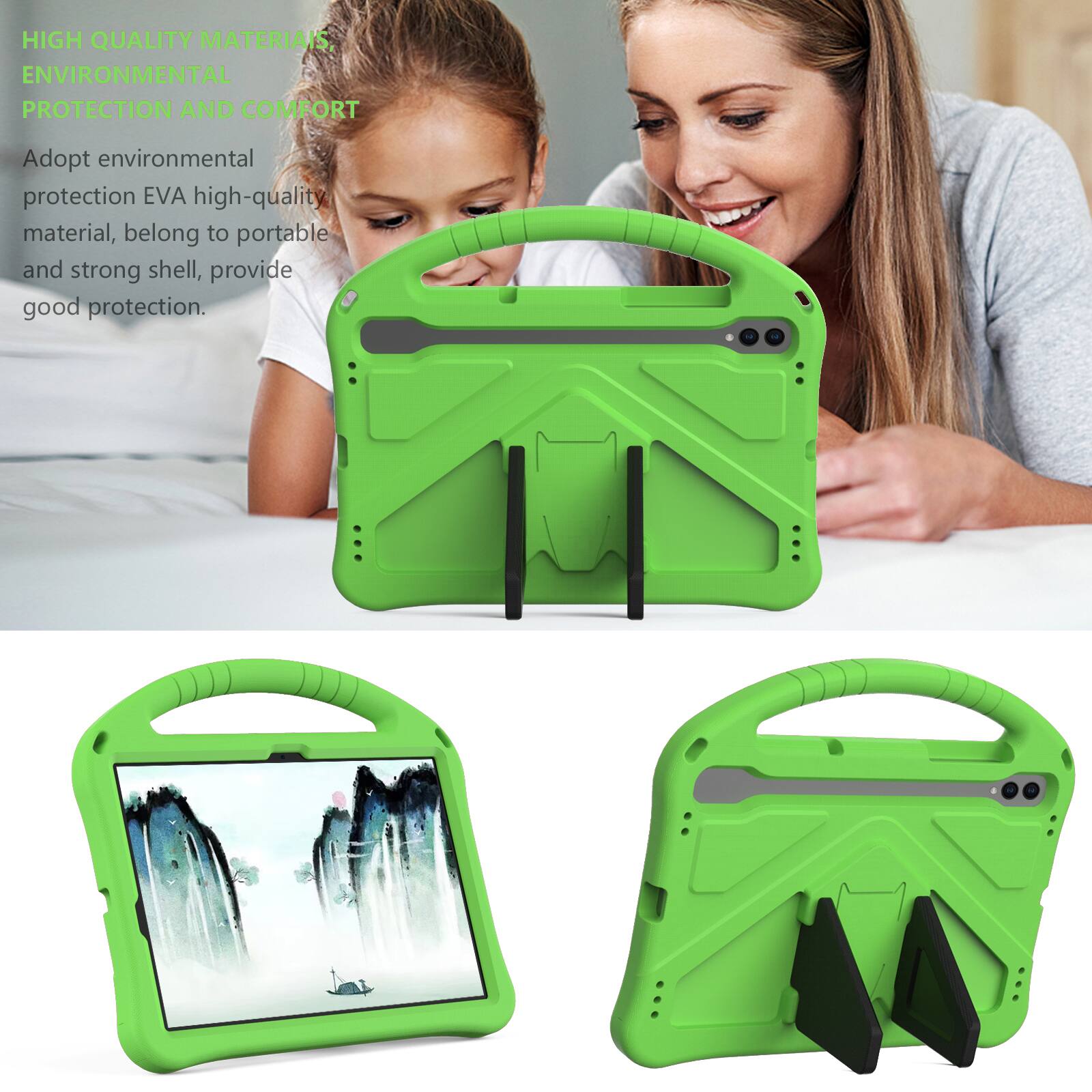 HIGH QUALITY MATERIALS, ENVIRONMENTAL PROTECTION AND COMFORT

Adopt environmental protection EVA high-quality material, belong to portable and strong shell, provide good protection.