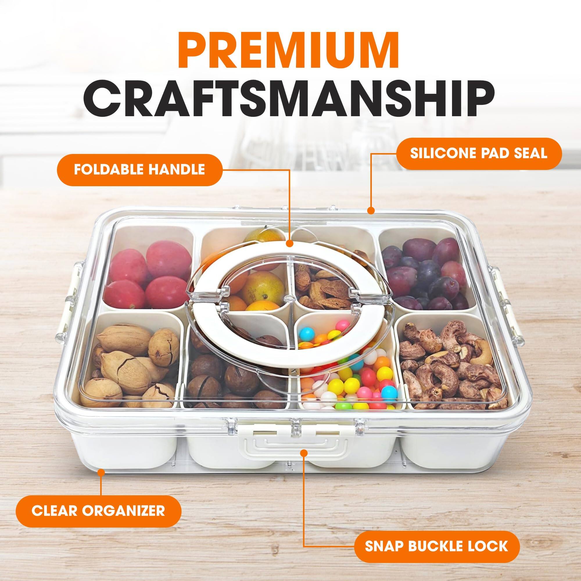 PREMIUM CRAFTSMANSHIP  
FOLDABLE HANDLE  
SILICONE PAD SEAL  
CLEAR ORGANIZER  
SNAP BUCKLE LOCK