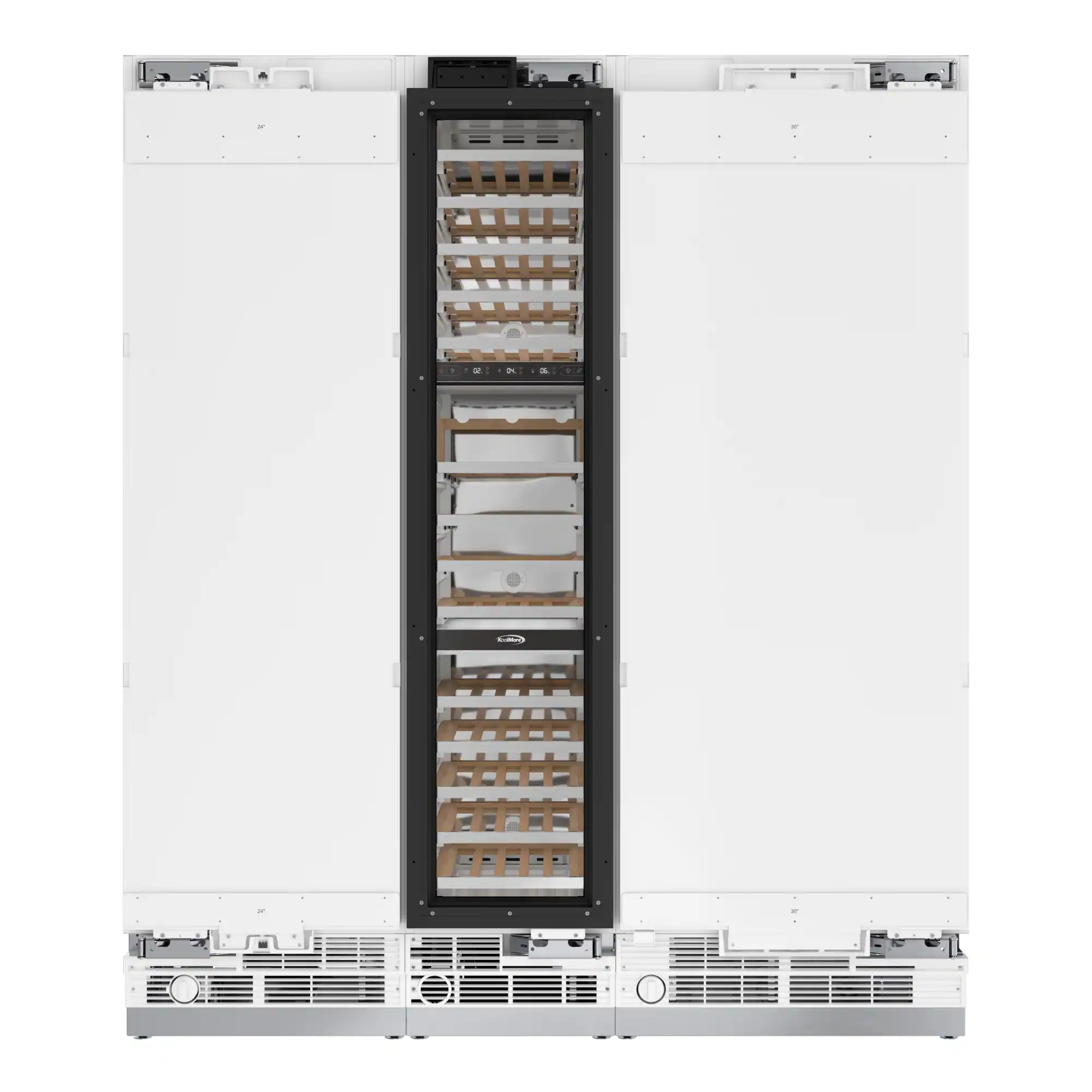Koolmore - Reserve Panel Ready 30 in. Column Refrigerator with a 18 in. Wine Cooler and 24 in. Freezer - White