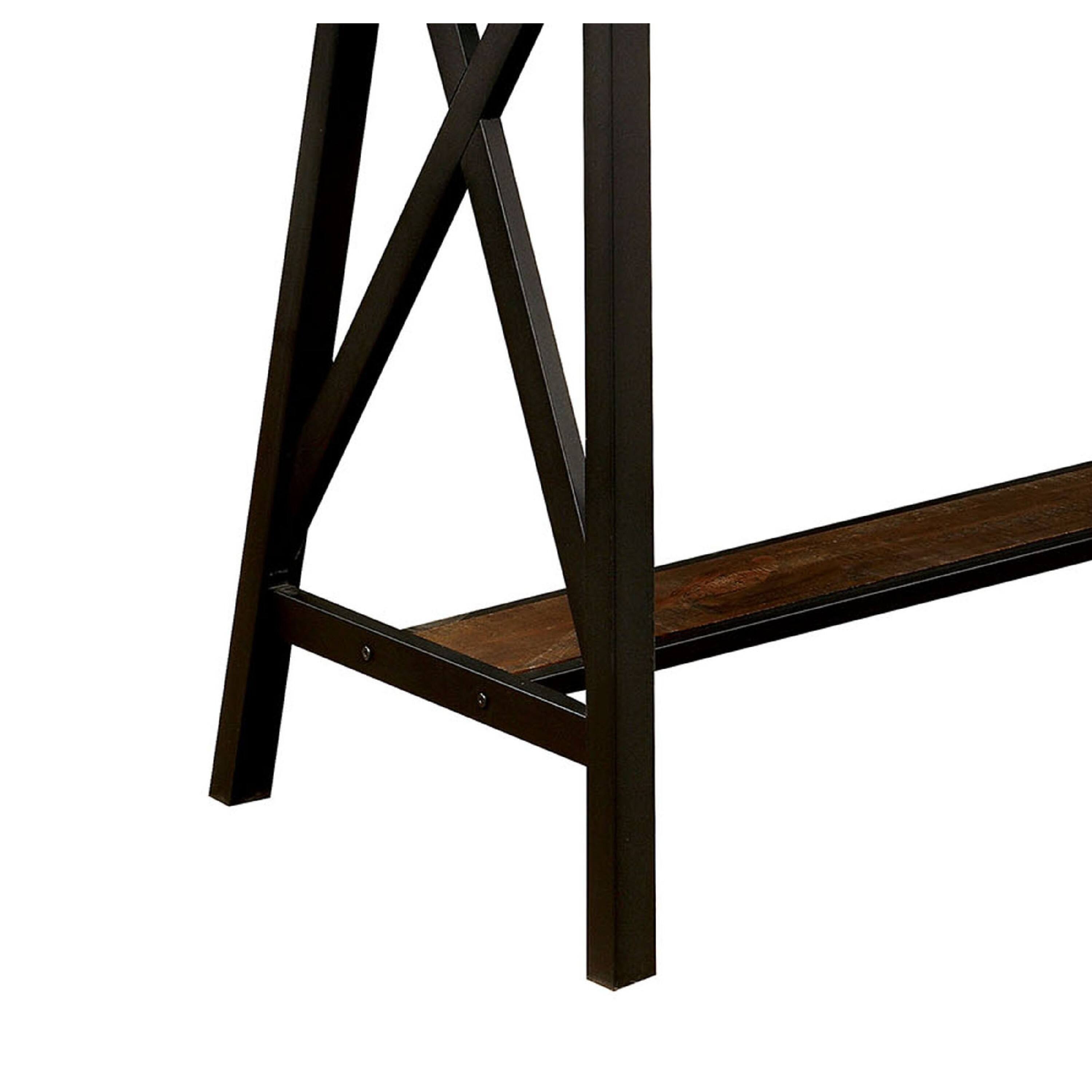 Alt View 2. Manhattan Lane - Wooden Counter Height Table With Angled Metal Legs - Black And Brown.