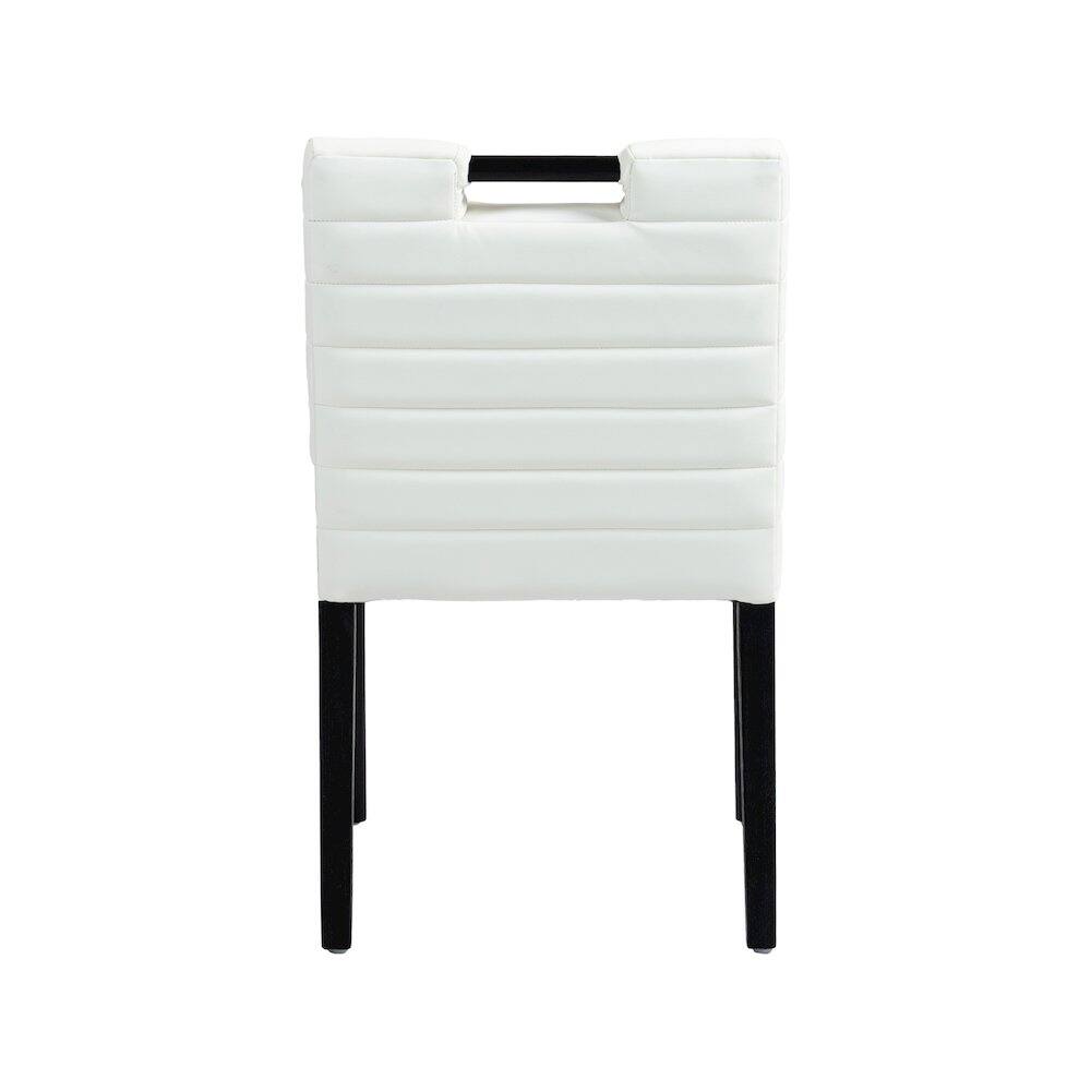 Alt View 4. Meridian Furniture - Aimee Cream Vegan Leather Dining Side Chair, Set of 2 - Beige.