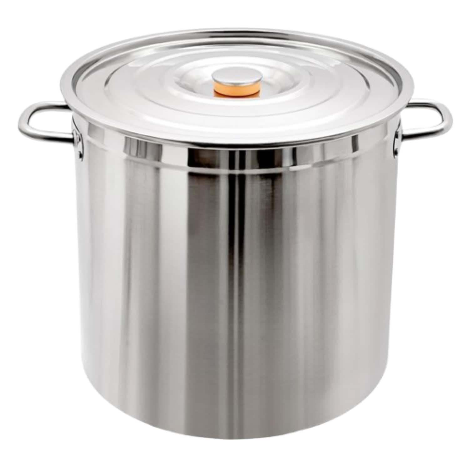 Home Collection - 55 Qt Stainless Steel Seafood Boil Pot with Basket and Lid - Silver